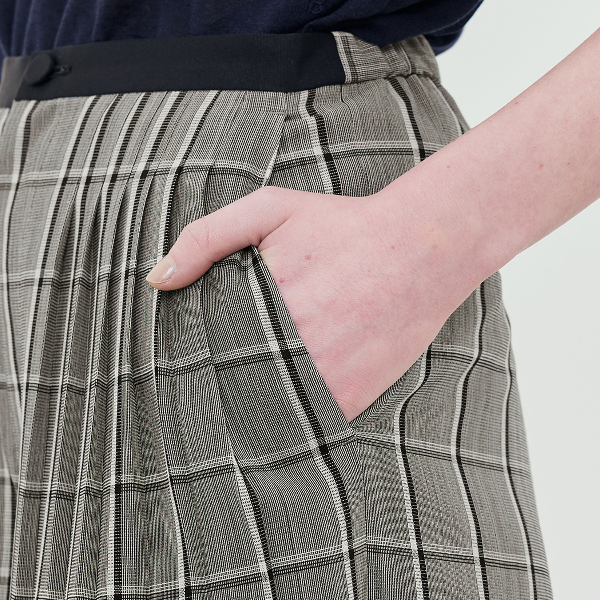ウールチェック ストレートパンツ｜トゥモローランド 公式サイト