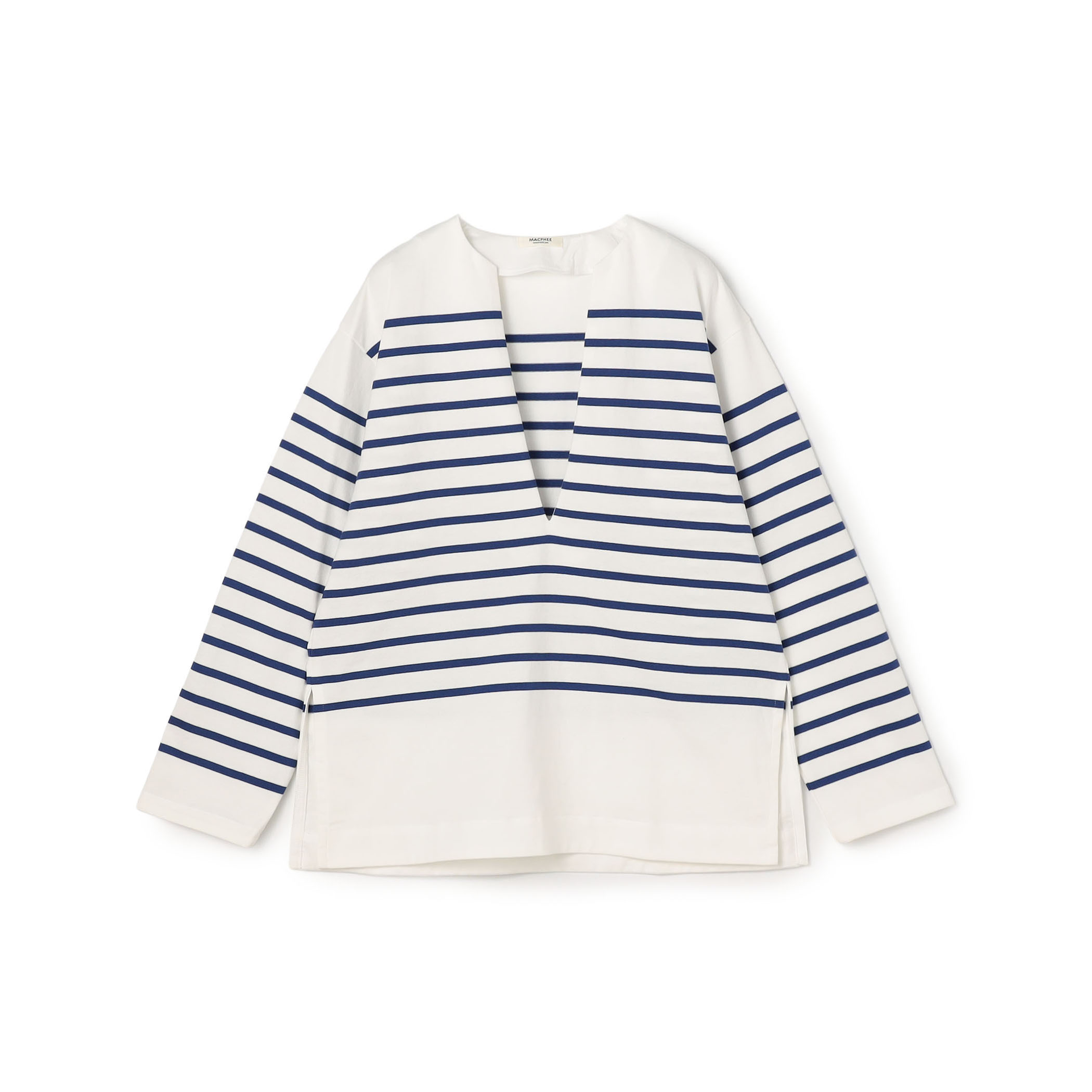 パネルボーダー キーネックプルオーバー