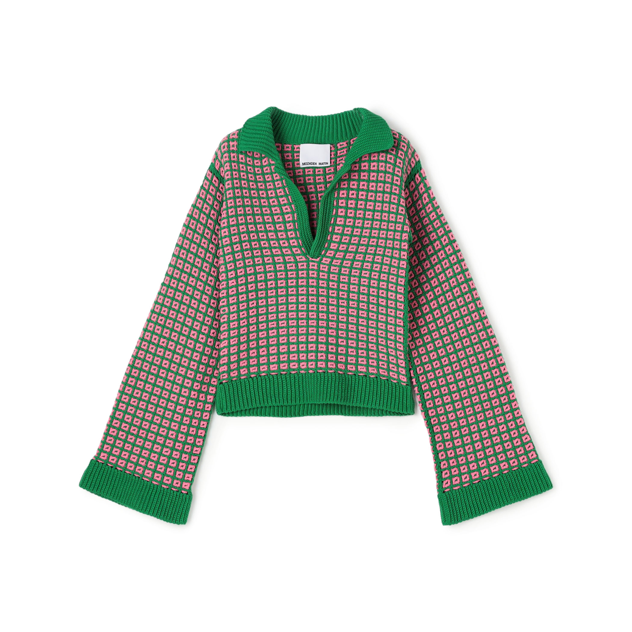 MOZHDEH MATIN SQUARE POLO スキッパーニット