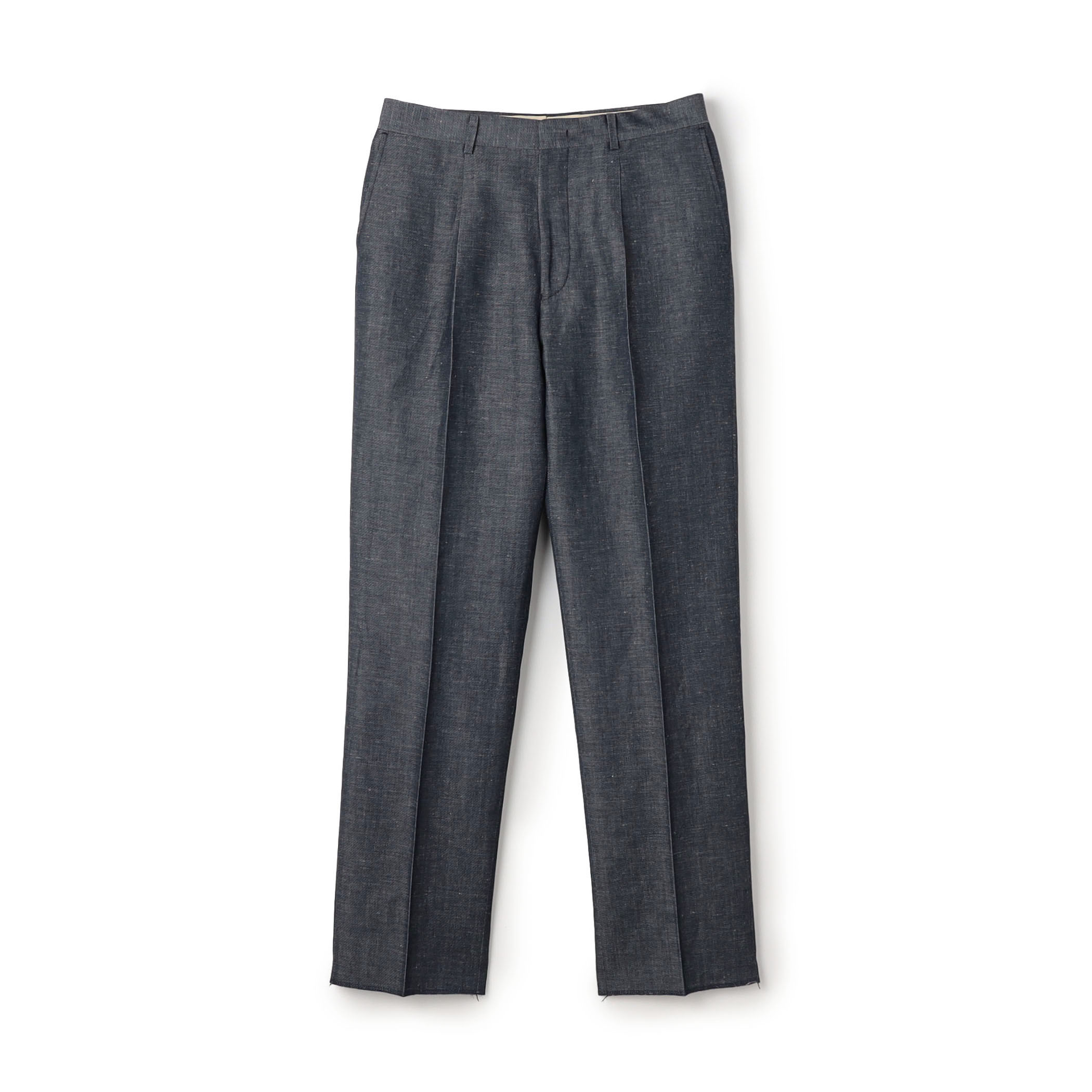 ウールリネン 1プリーツスラックス DORMEUIL