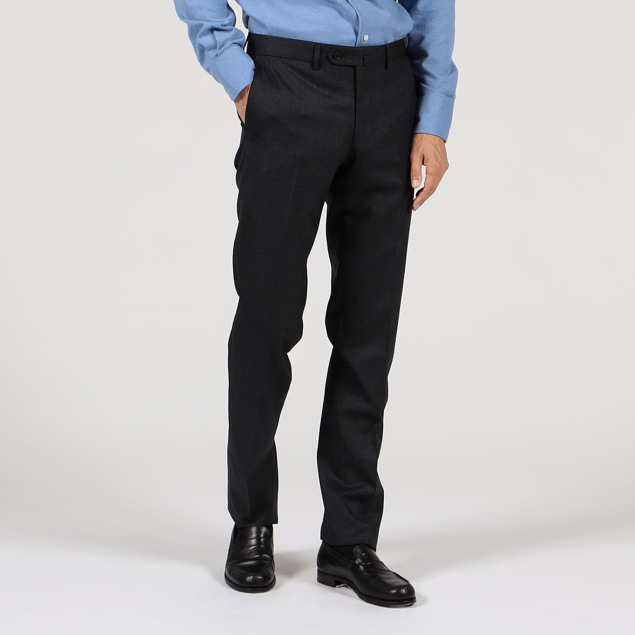 Super120'sストレッチウールツイル スリムスラックス