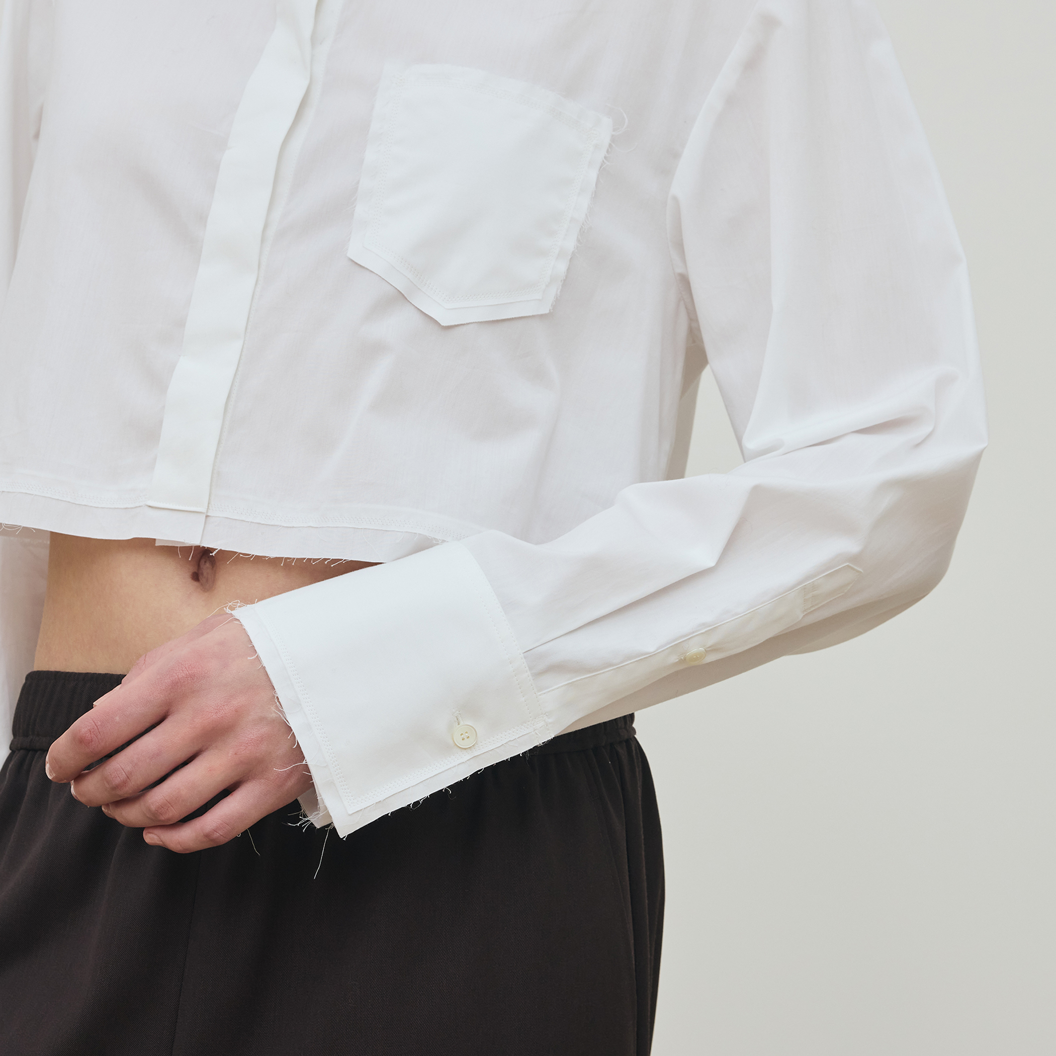 新品2025AWデプレコンパクトプレーンコットン クロップドシャツ コンパクトプレーンコットン クロップドシャツ
