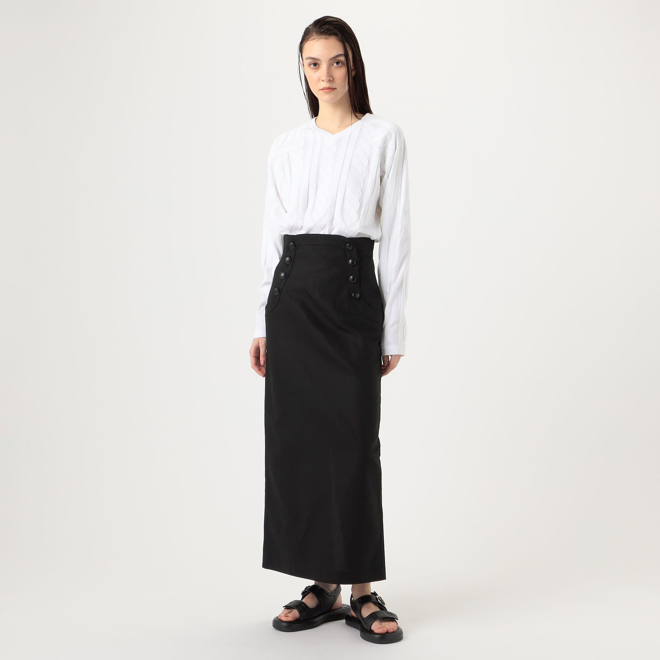 Mame Kurogouchi Cotton Linen Twill Skirt タイトスカート