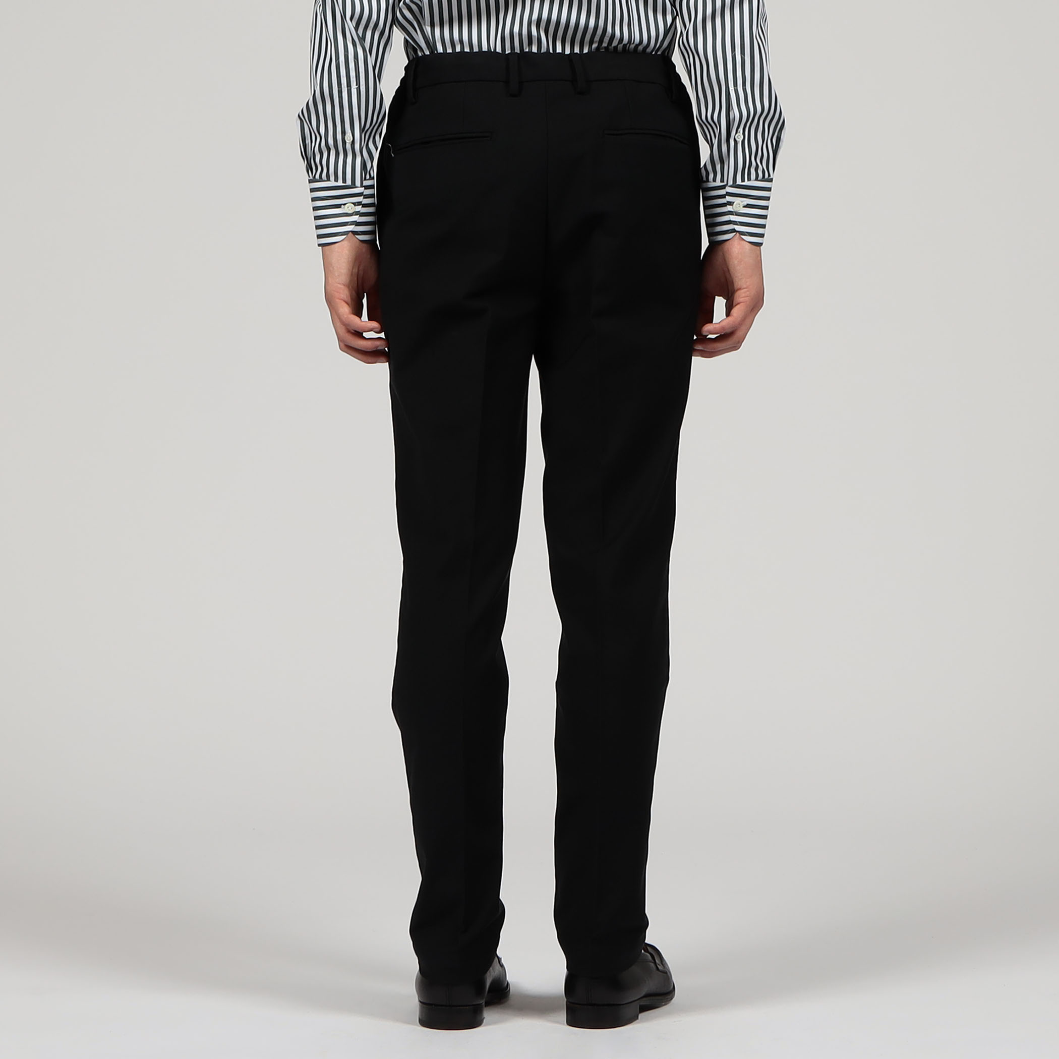 コットンオックスフォード 1プリーツイージースラックス