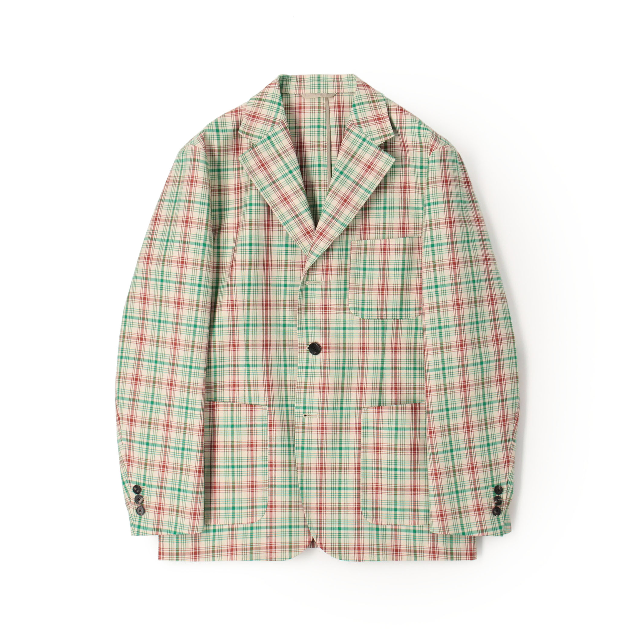 ポリエステルコットン チェックテーラードジャケット