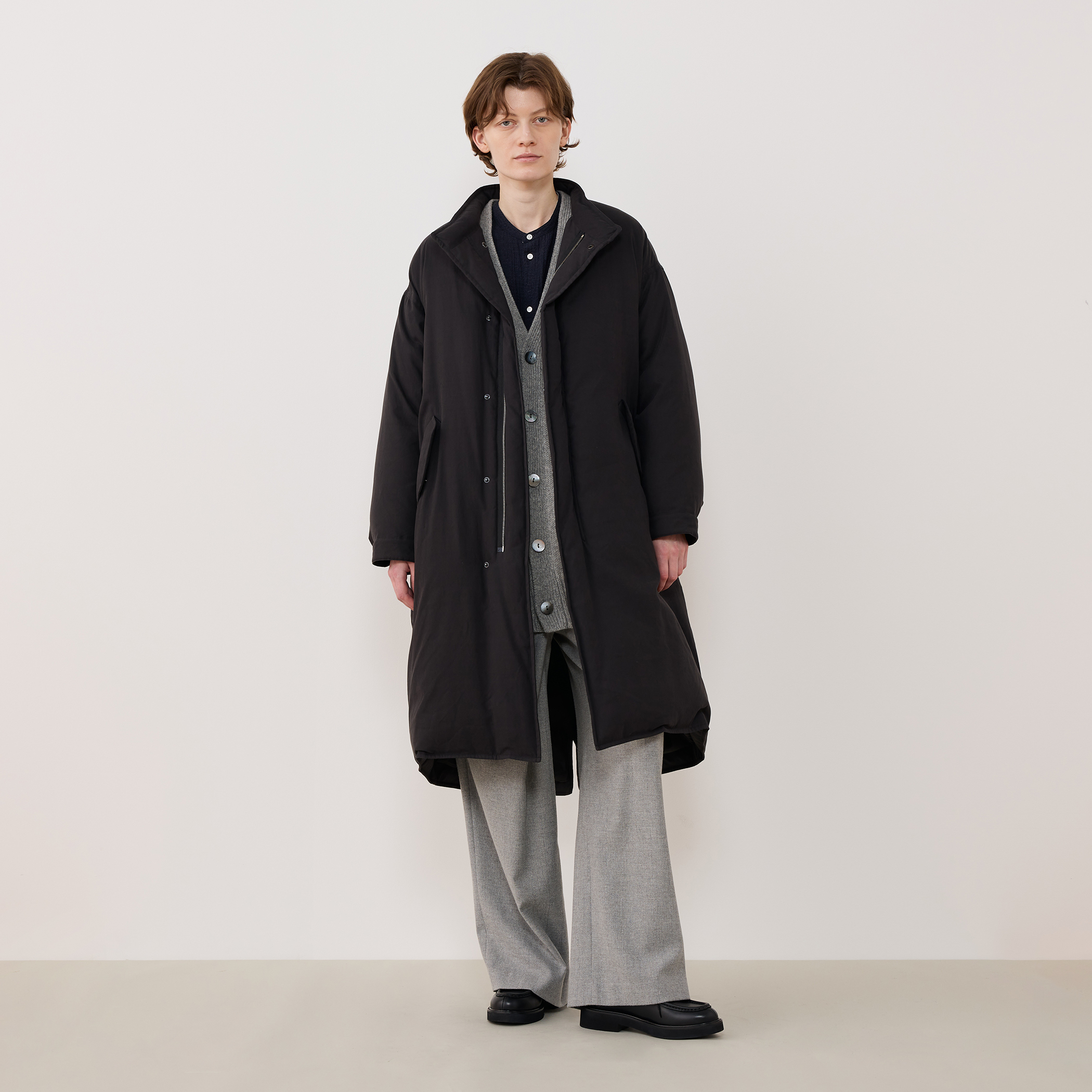 【よも様】crewre クルーレ ピーチスキンモッズコート　ダークブラウン よも様】crewre クルーレ ピーチスキンモッズコート ダークブラウン