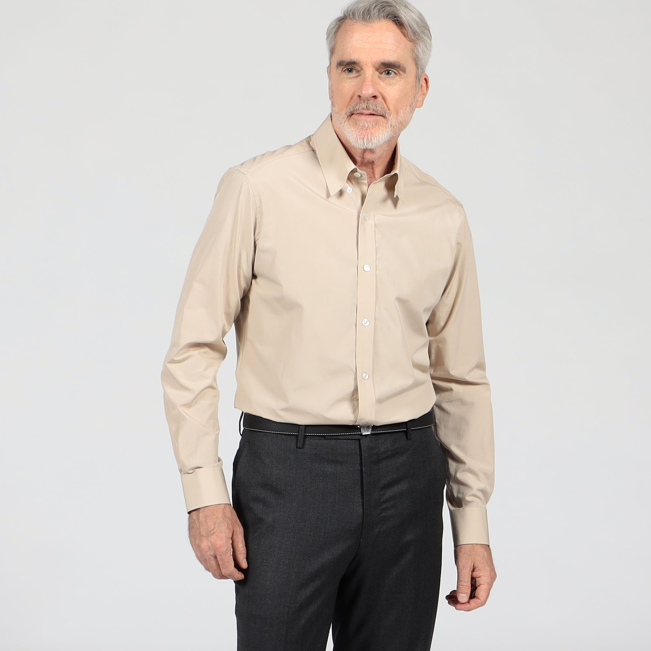 120/2コットン タブカラー ロングスリーブドレスシャツ ALMO