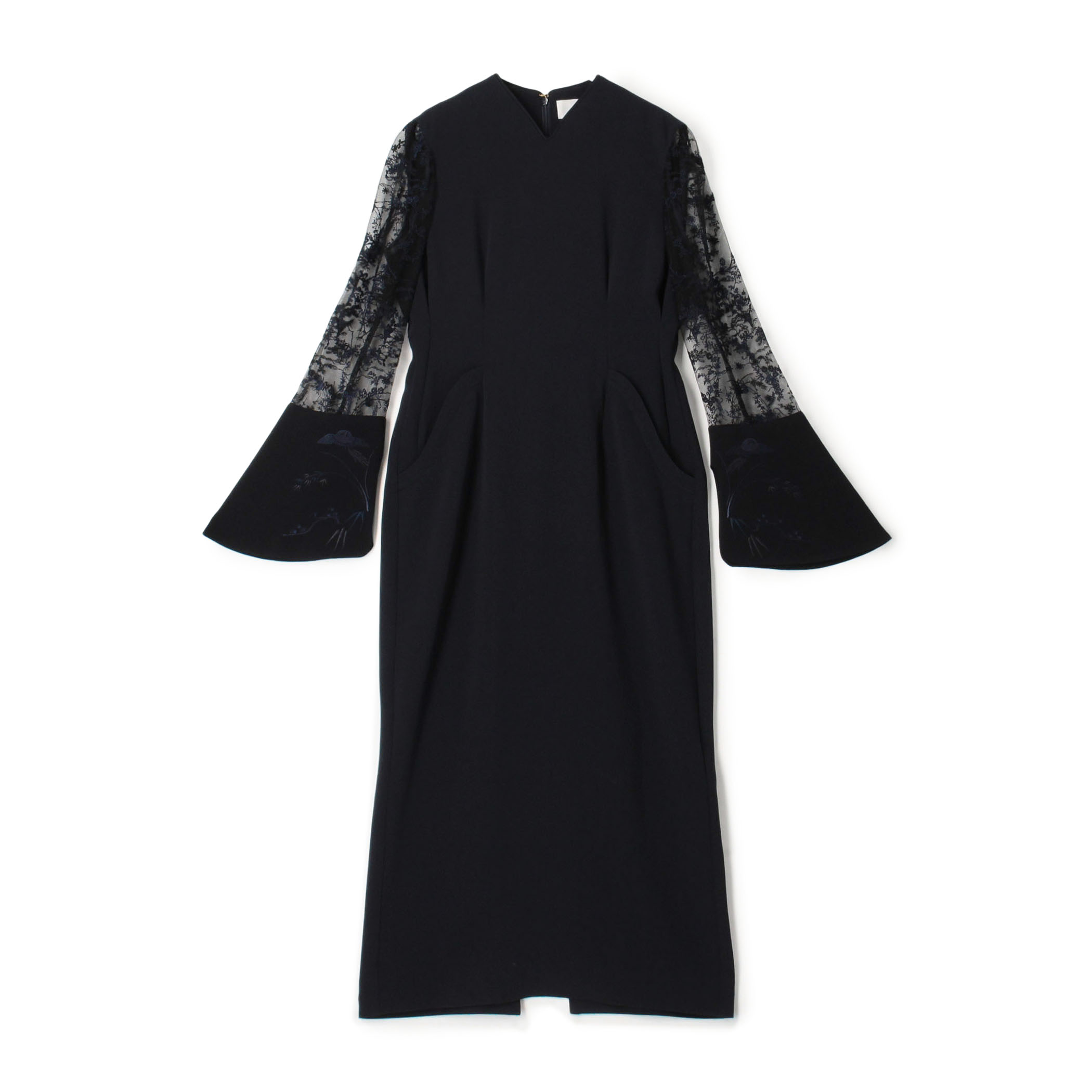 Mame Kurogouchi Acetate Polyester Floral Lace-Sleeve Dress