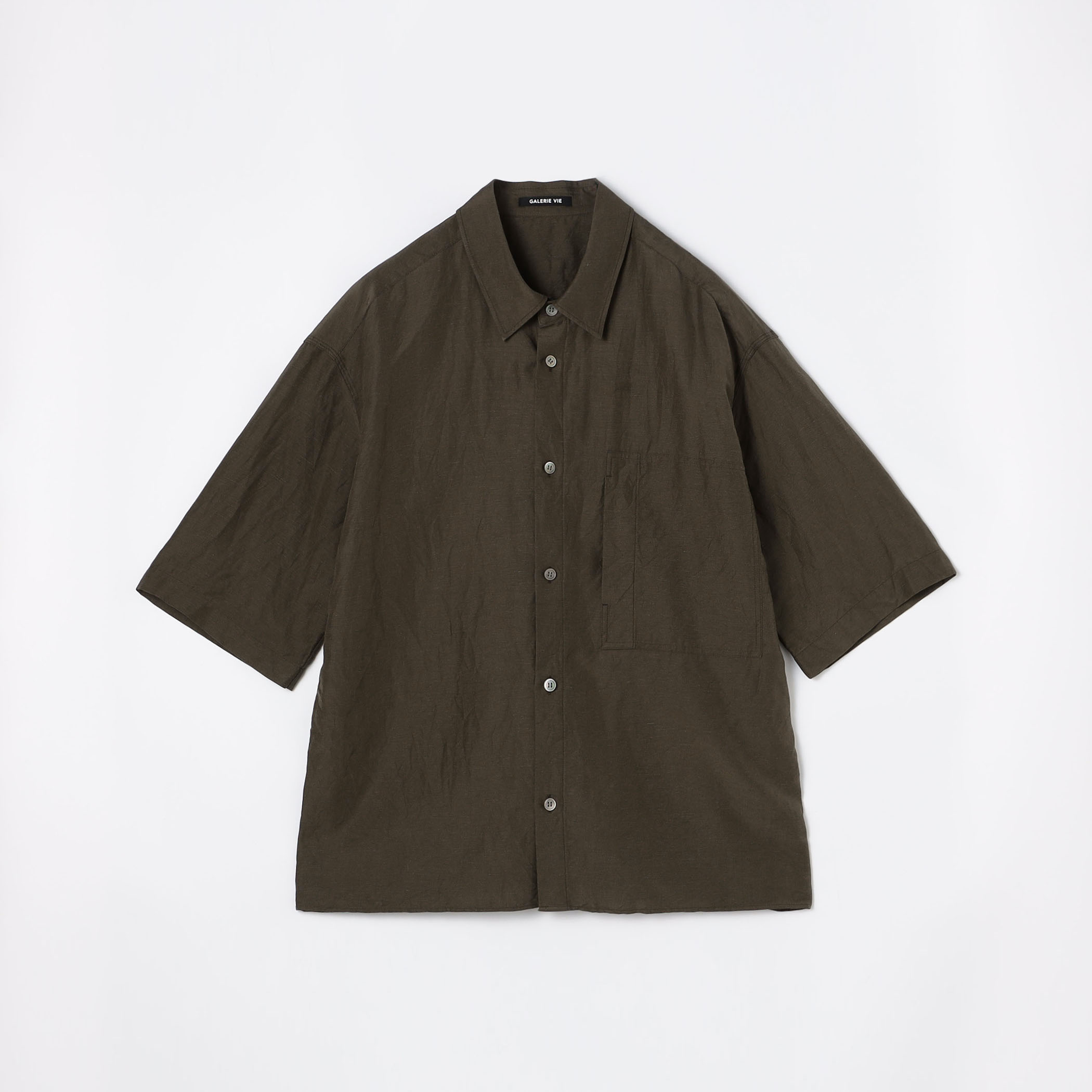 リネンキュプラシルクコンパクト ハーフスリーブシャツ