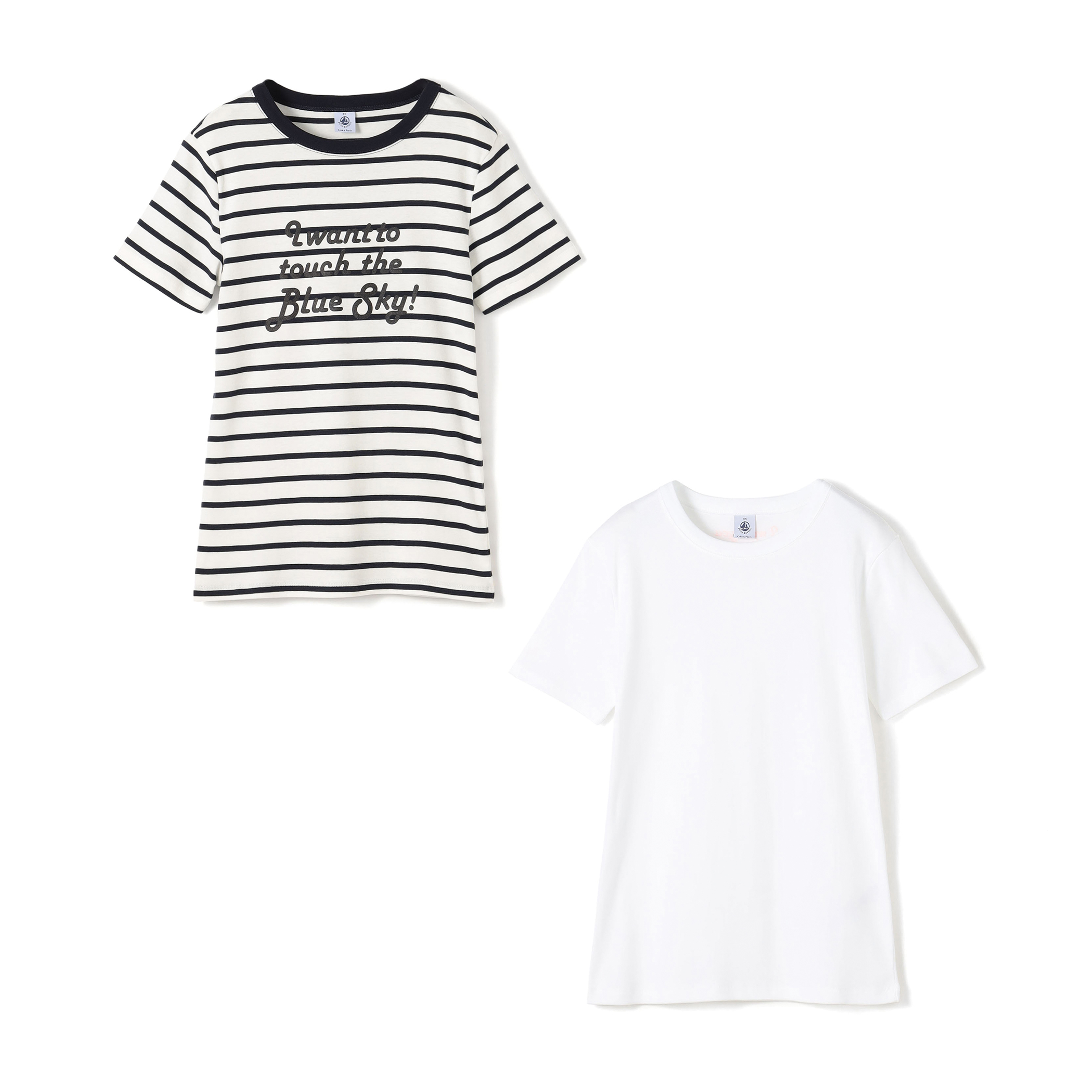 【別注】Petit Bateau×TOMORROWLAND Tシャツ 2枚組セット