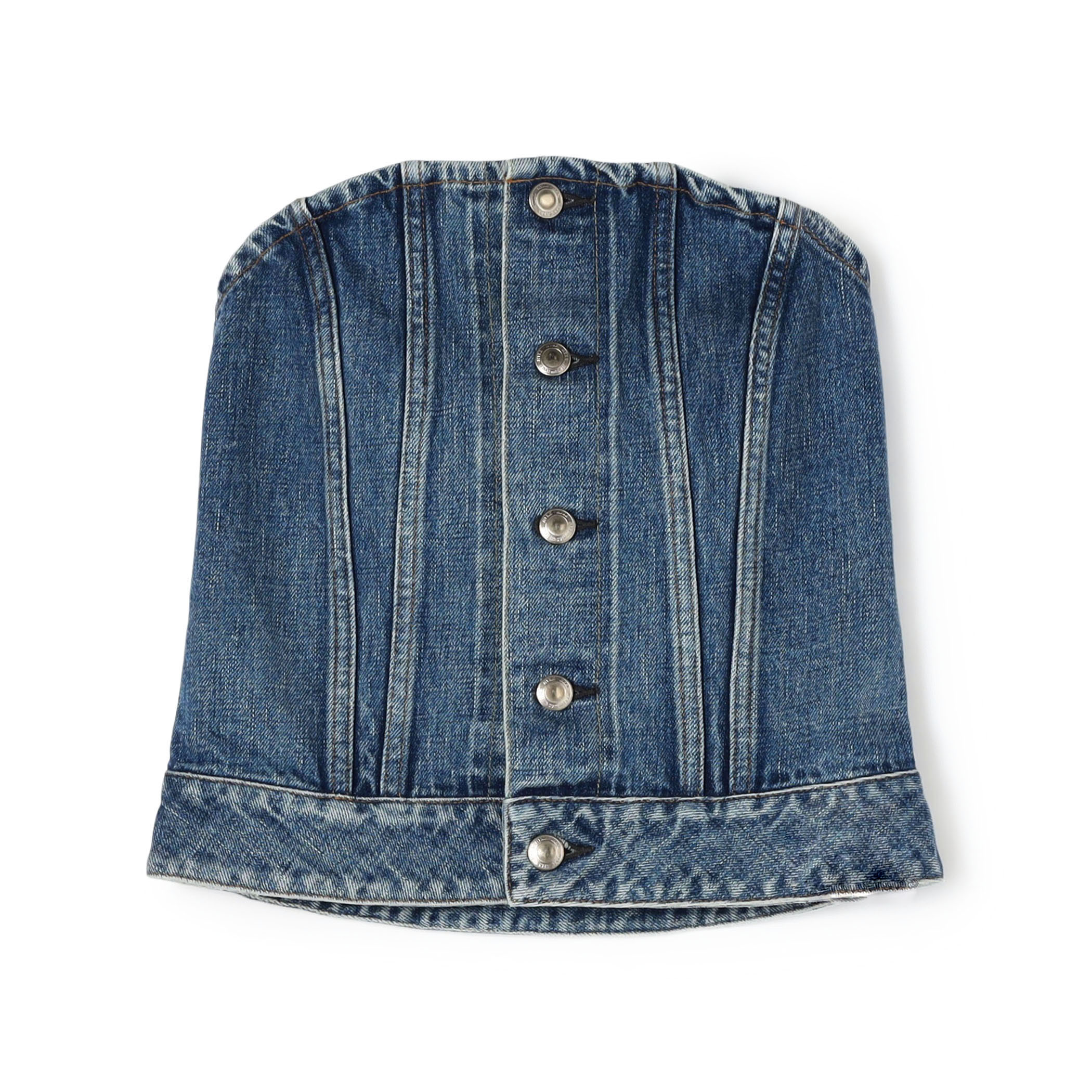 HYKE DENIM STRAPLESS TOP