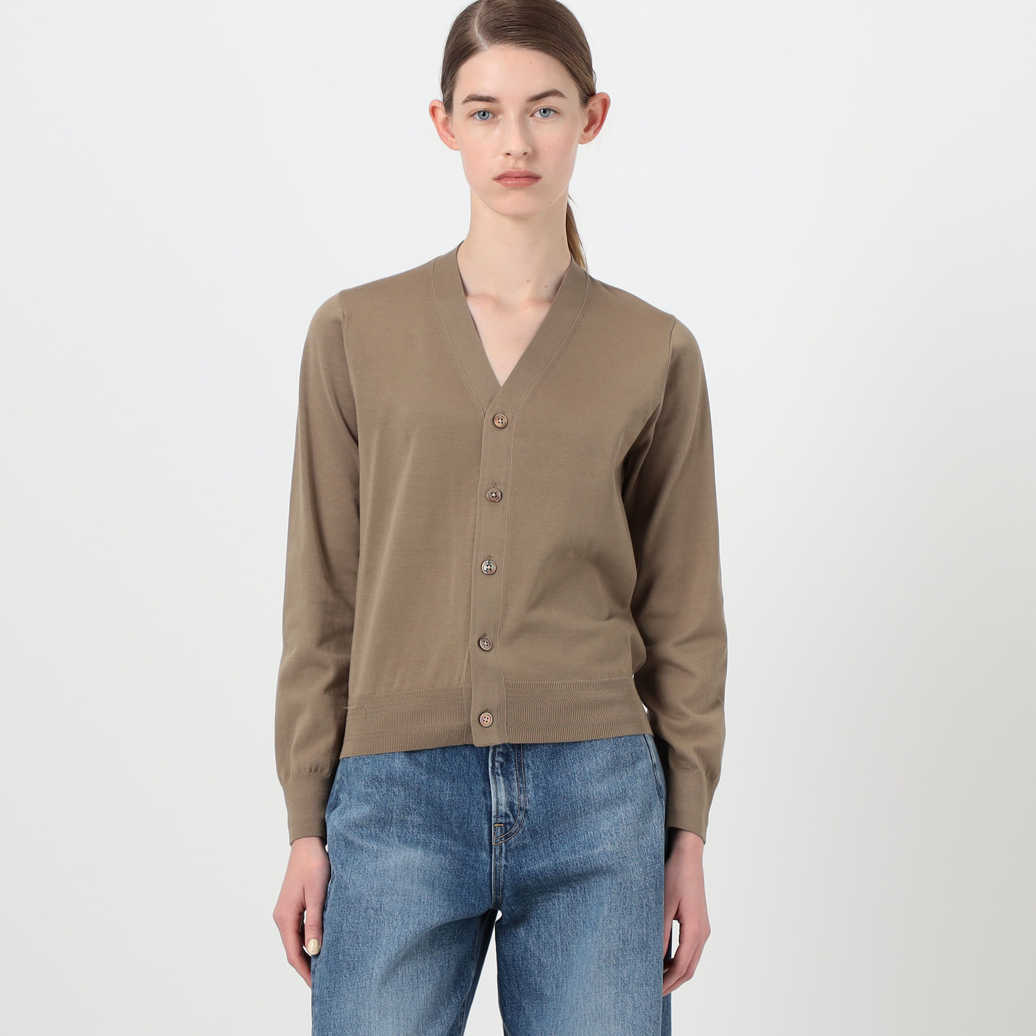 HYKE⭐︎シアーカーディガン SHEER SWEATER CARDIGAN-シアーセーターカーディガン-HYKE（ハイク