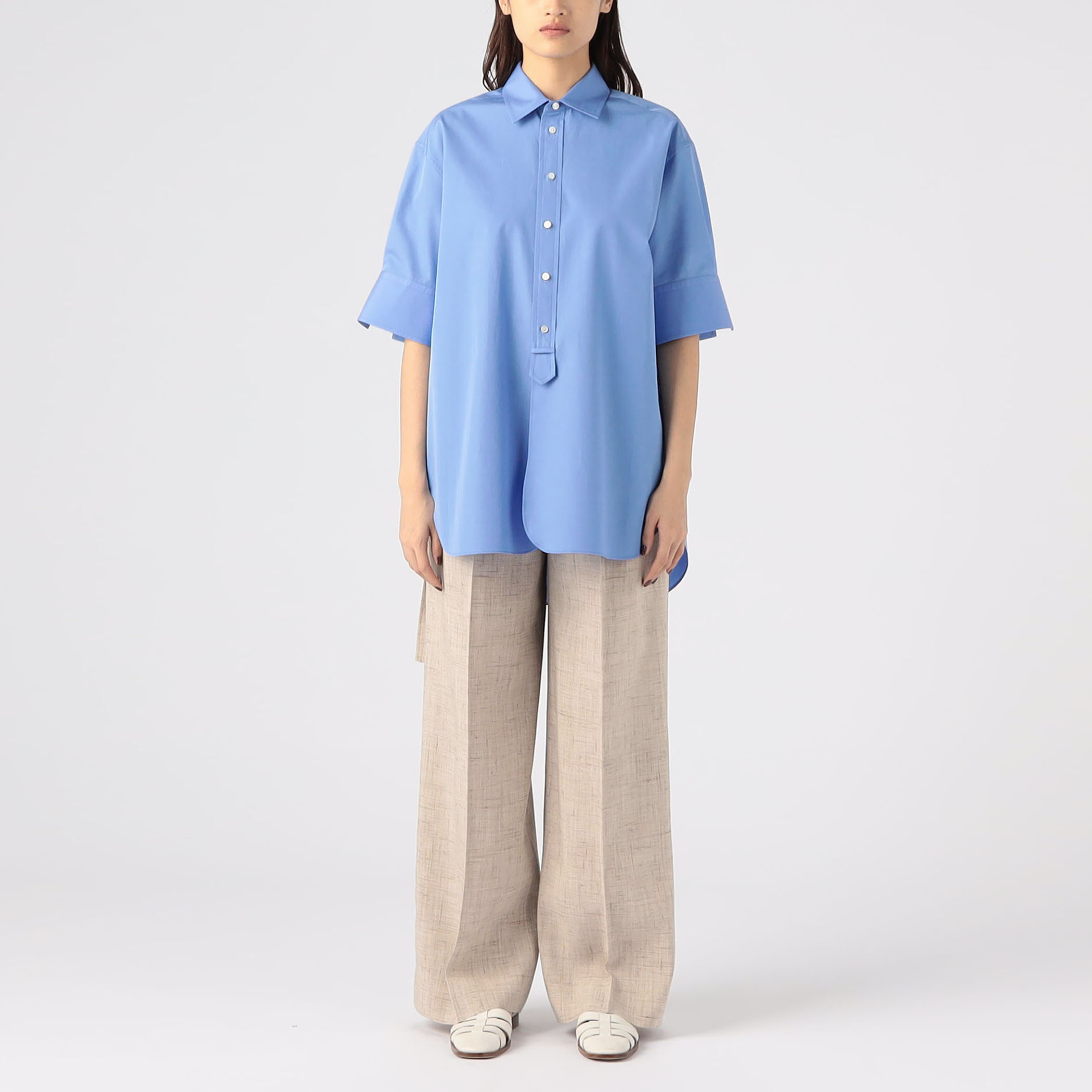 シルケットコットン ハーフスリーブシャツ｜トゥモローランド 公式通販