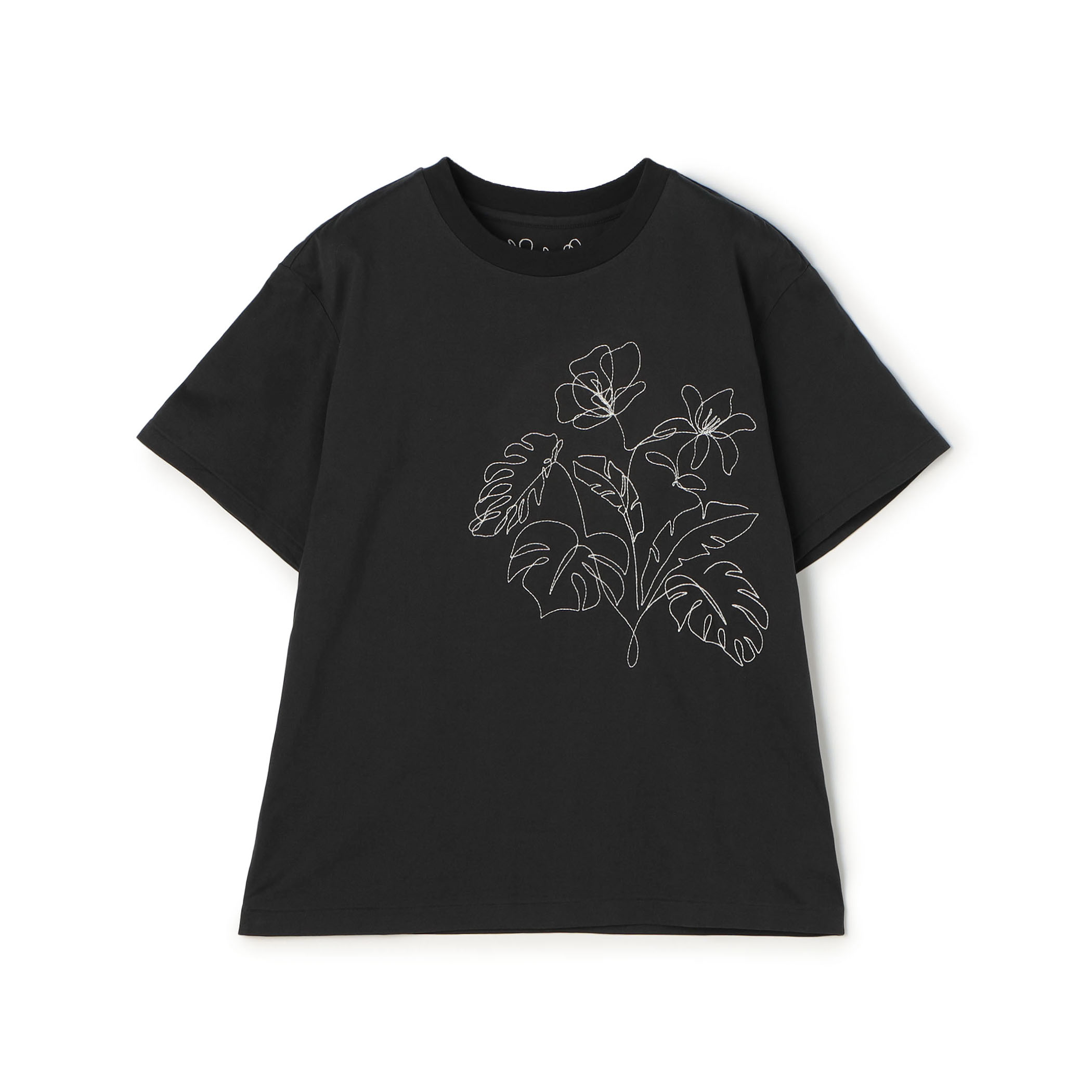 ボタニカルエンブロイダリー ハーフスリーブTシャツ