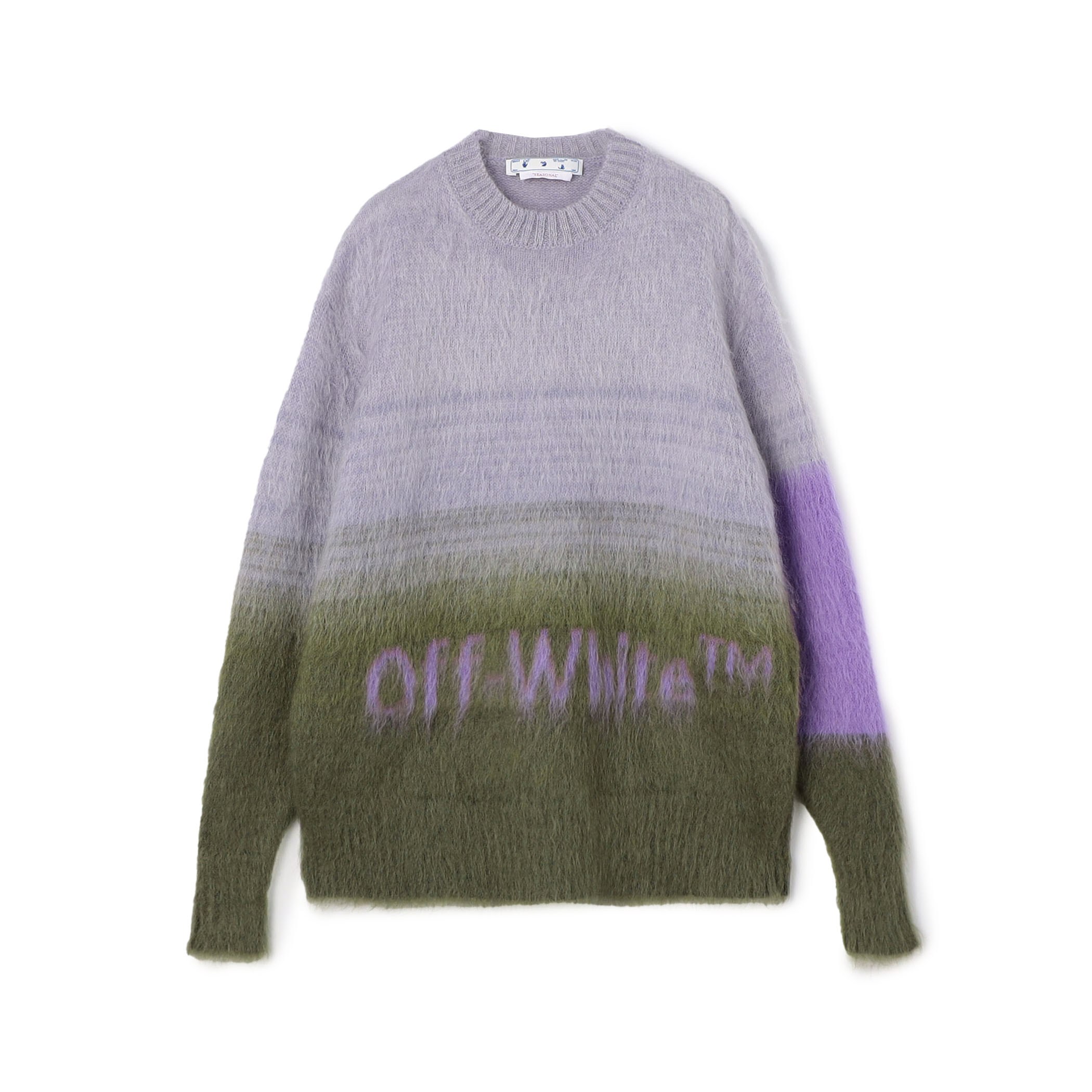 Off-White HELVETICA LOGO MOHAIR KNIT TOP