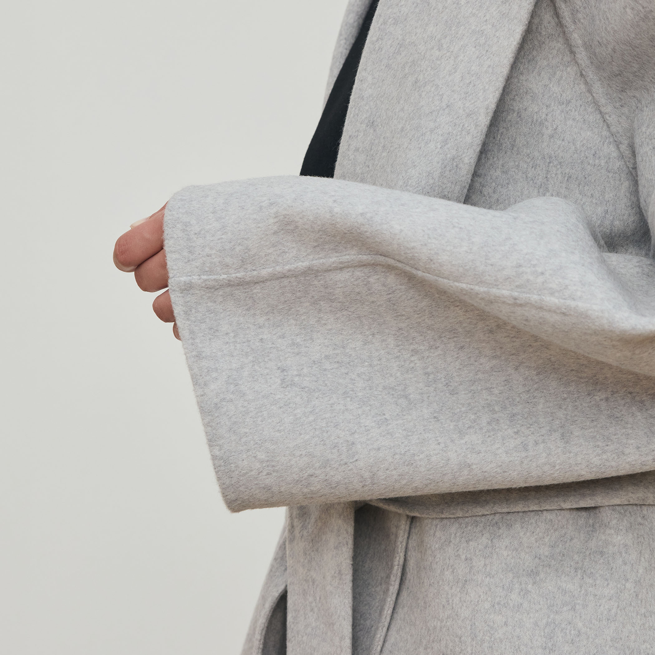 ダブルフェイスメルトンビーバー フーディーミディコート