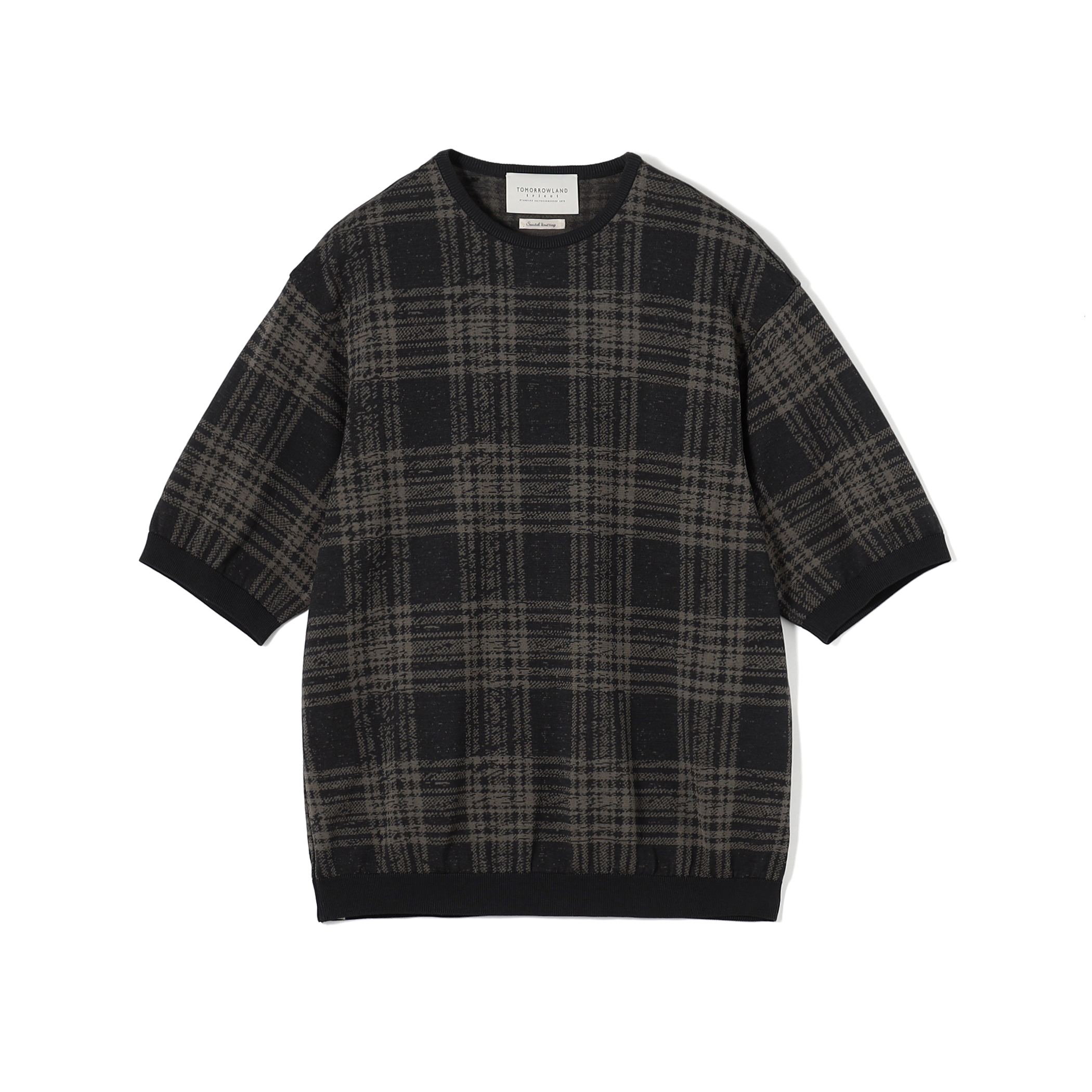TOMORROWLAND tricot チェック柄 コットンハーフスリーブ ニット