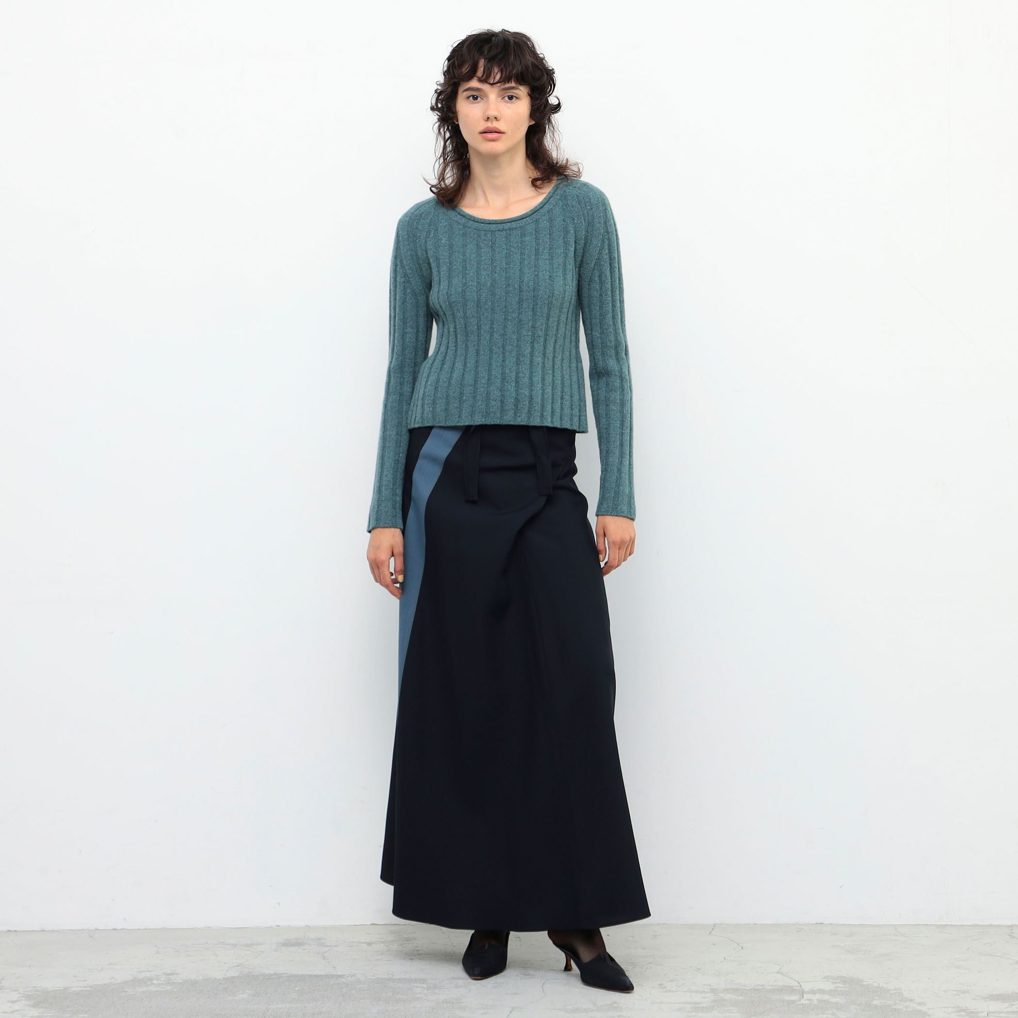 BACCA - BACCA バッカ　ウールカシミヤ リブニット カーディガン バッカ 22AW ウールカシミヤリブニットカーディガン S 青の通販