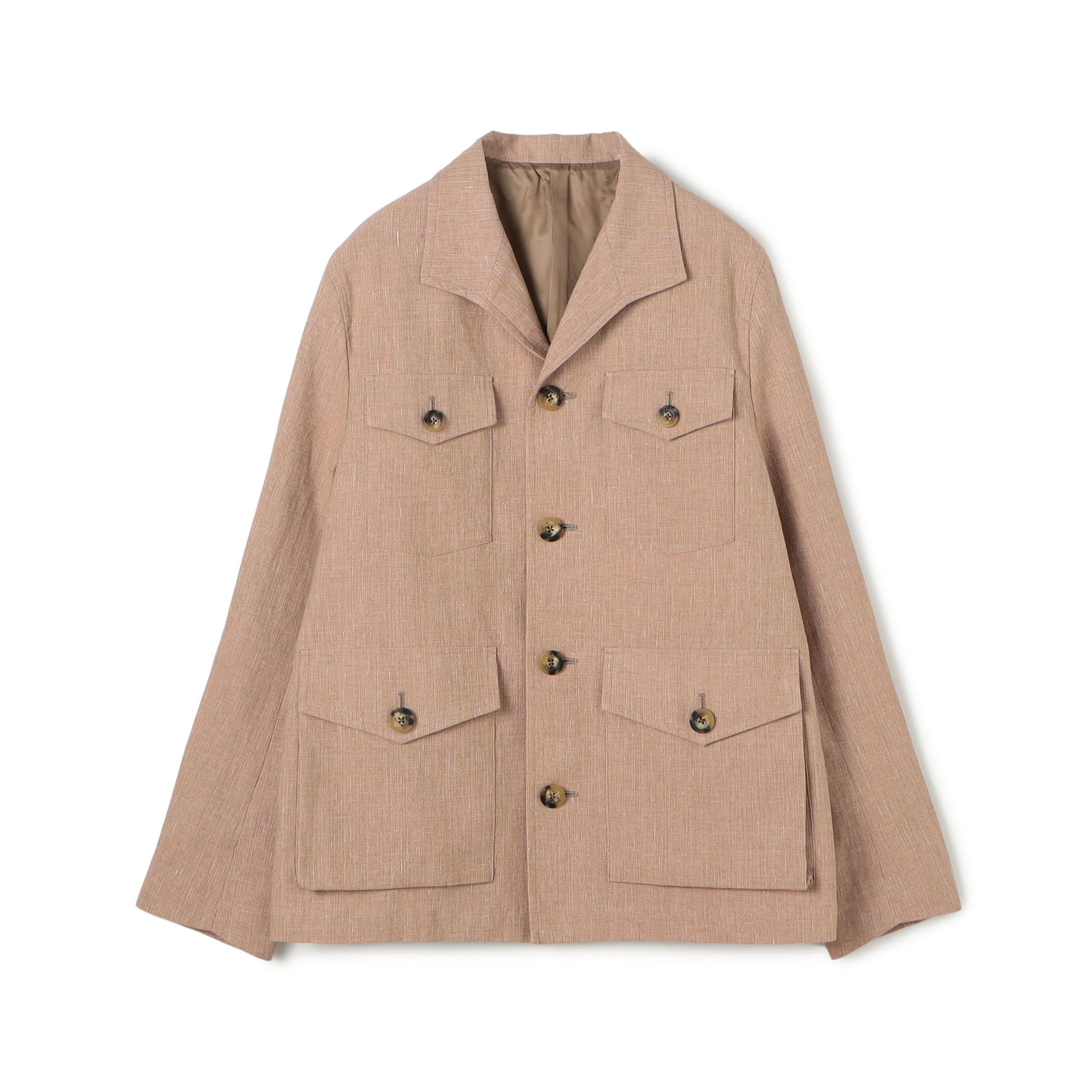 コットンリネンスラブ 4ポケットカバーオールジャケット