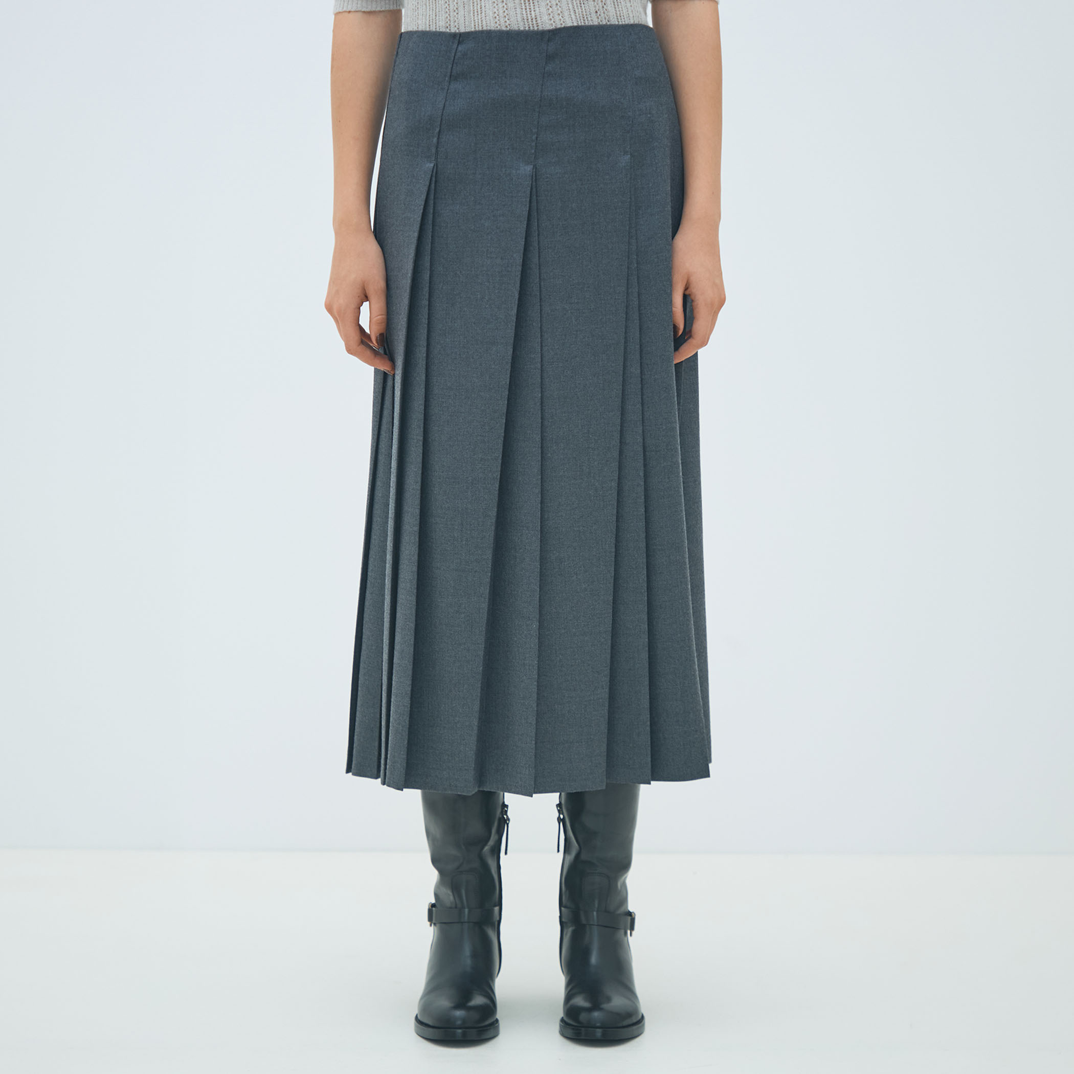 ウールナチュラルストレッチ プリーツスカート｜トゥモローランド 公式通販