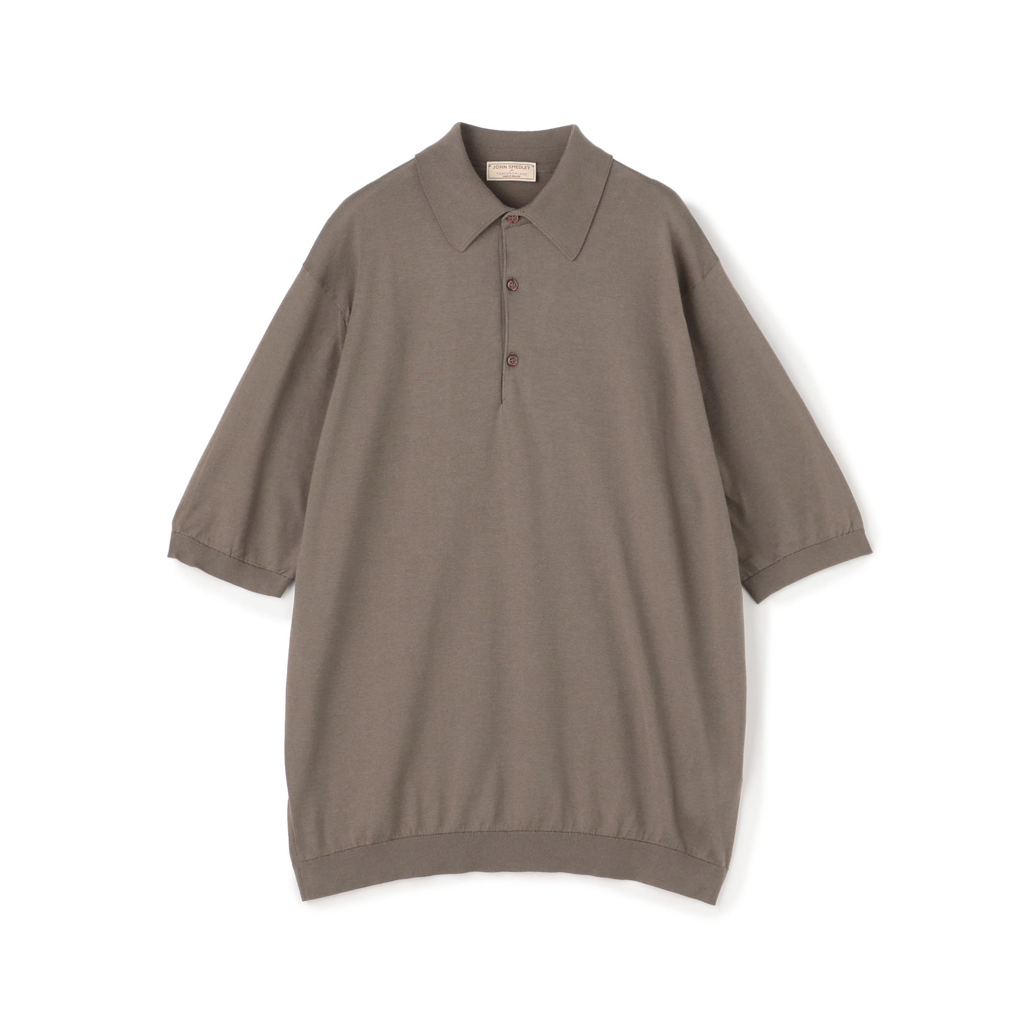 【別注】JOHN SMEDLEY コットン ポロカラーニット