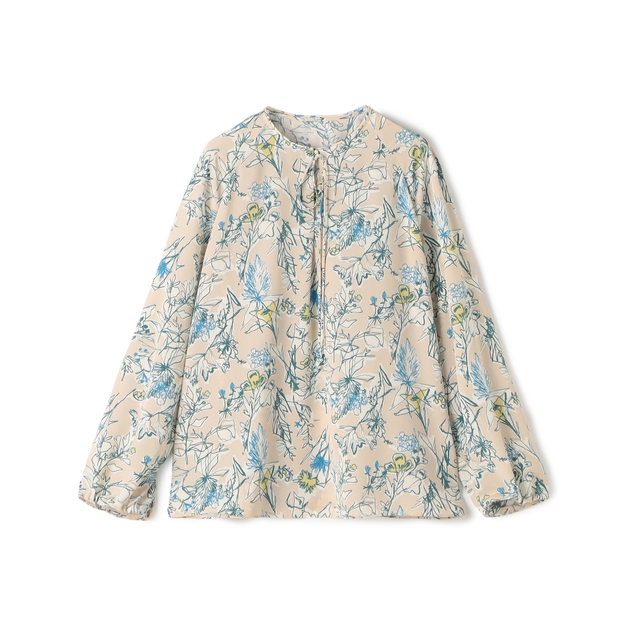 コックスコブフラワープリント ループリボンブラウス