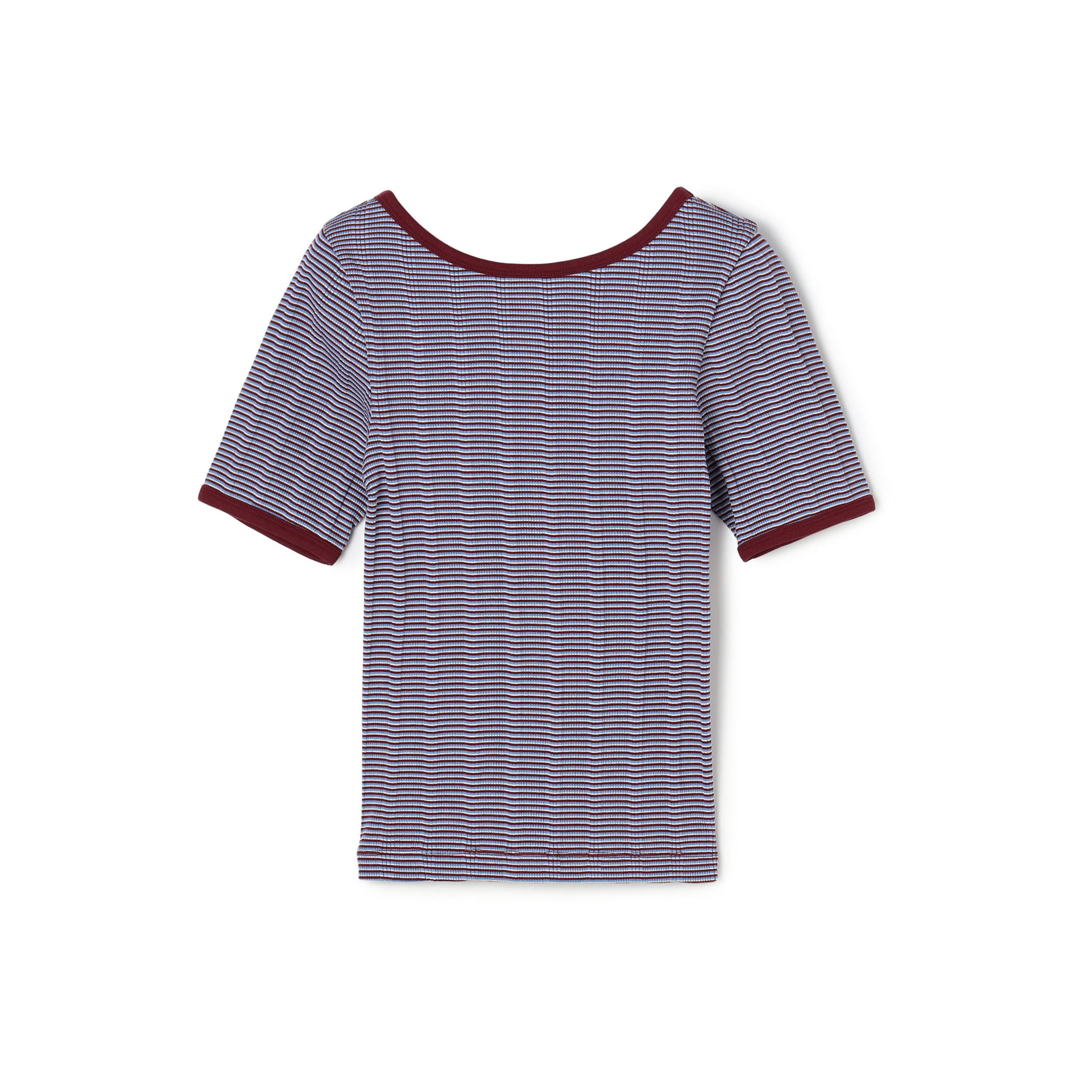 シルキーボーダー ボートネックプルオーバー