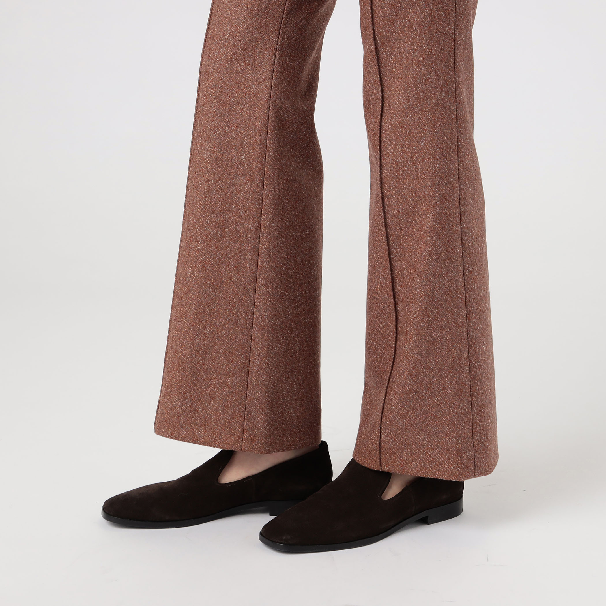 mame Melange Flannel Flared Trousers L/3-