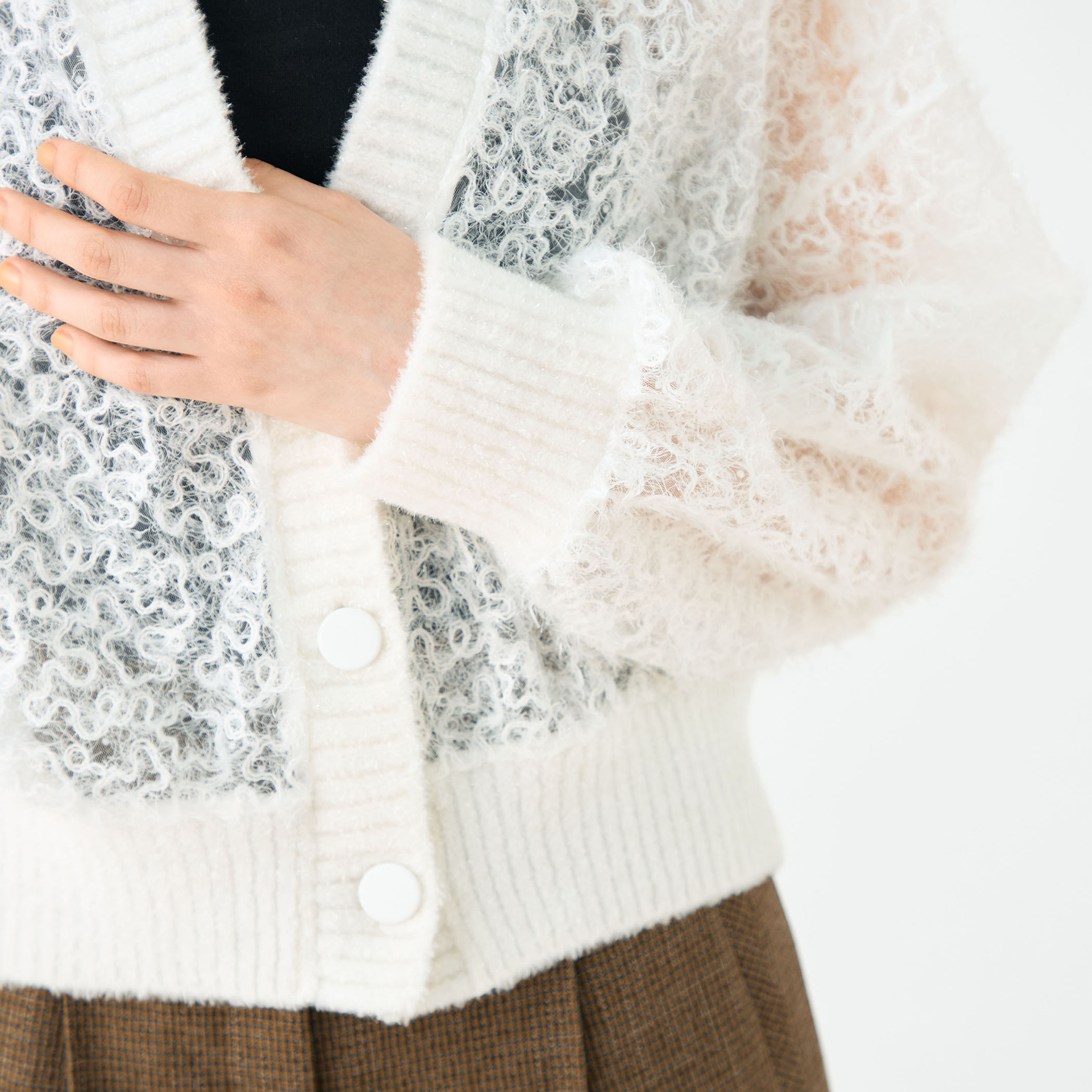 トゥモローランド、Ballsey、ホワイト、 カーディガン Cashmere Collection ビッグカーディガン | maison