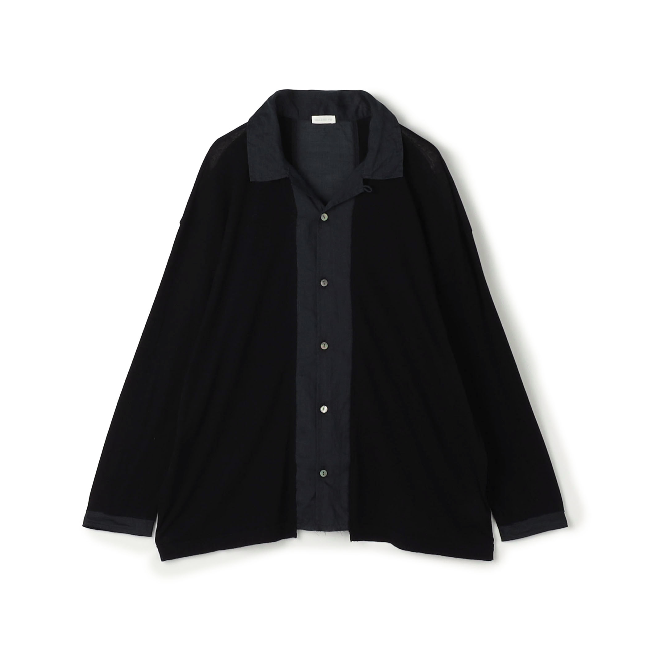 コットンガーゼフライス オープンカラーシャツ