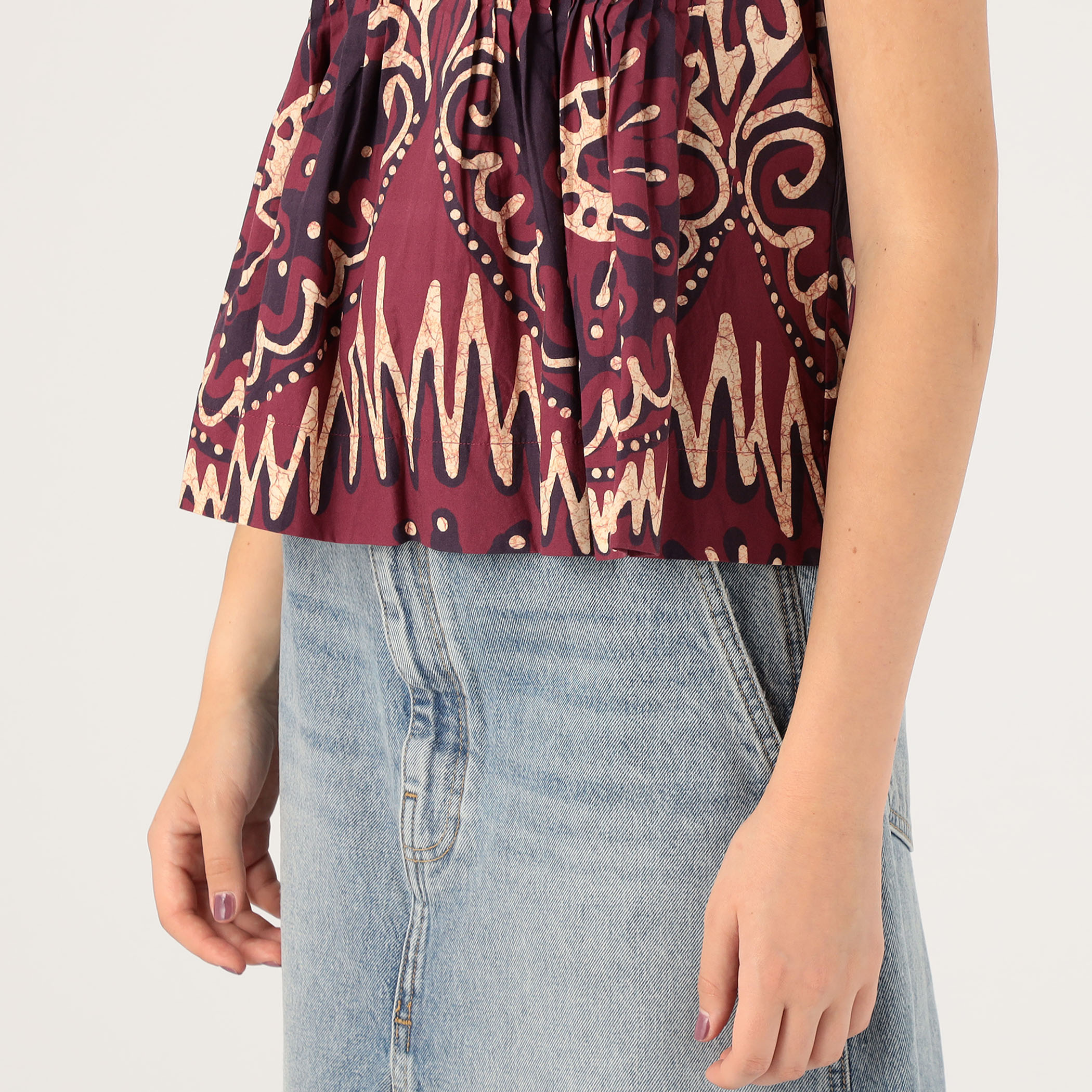 Sea New York CHARLOUGH PRINT FLUTTER SLV TOP