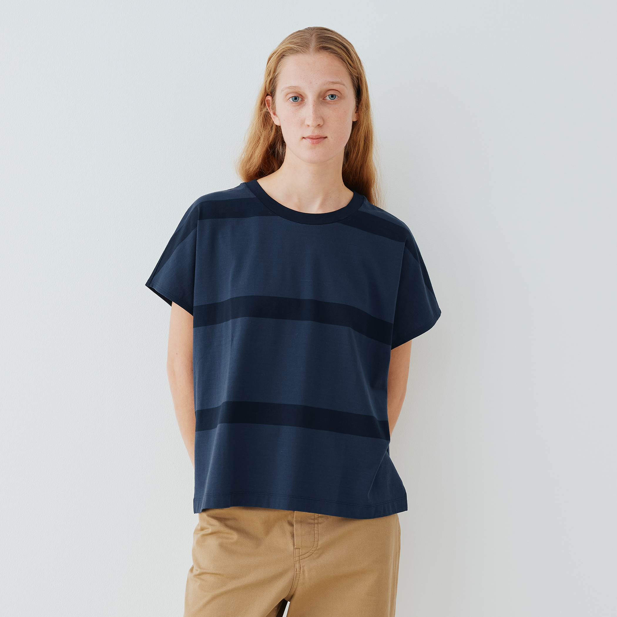 【GALERIE VIE】ファインコットン ワイドクルーネックプルオーバー ファインコットン ワイドクルーネックプルオーバー（Tシャツ