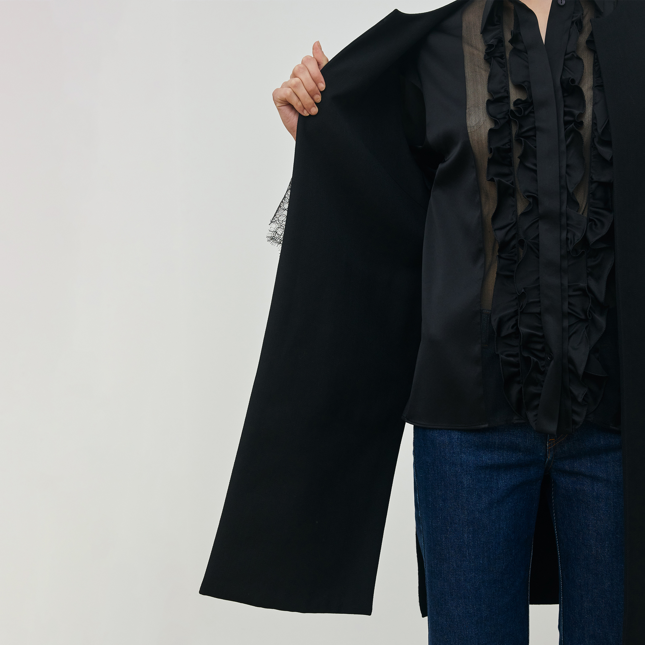 ウールファブリックコンビ ロングジレ｜トゥモローランド 公式通販