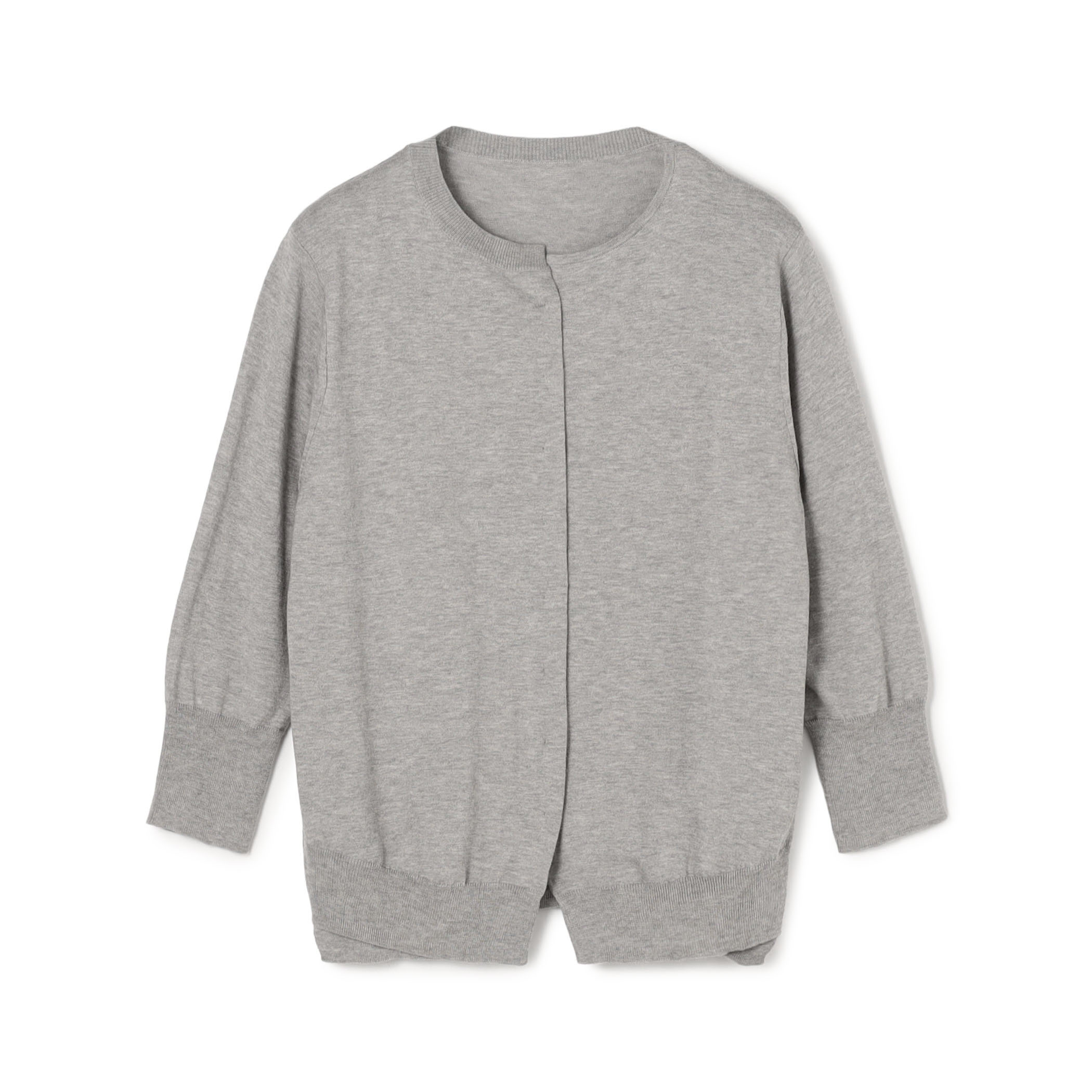 ハイゲージコットン クルーネックカーディガン