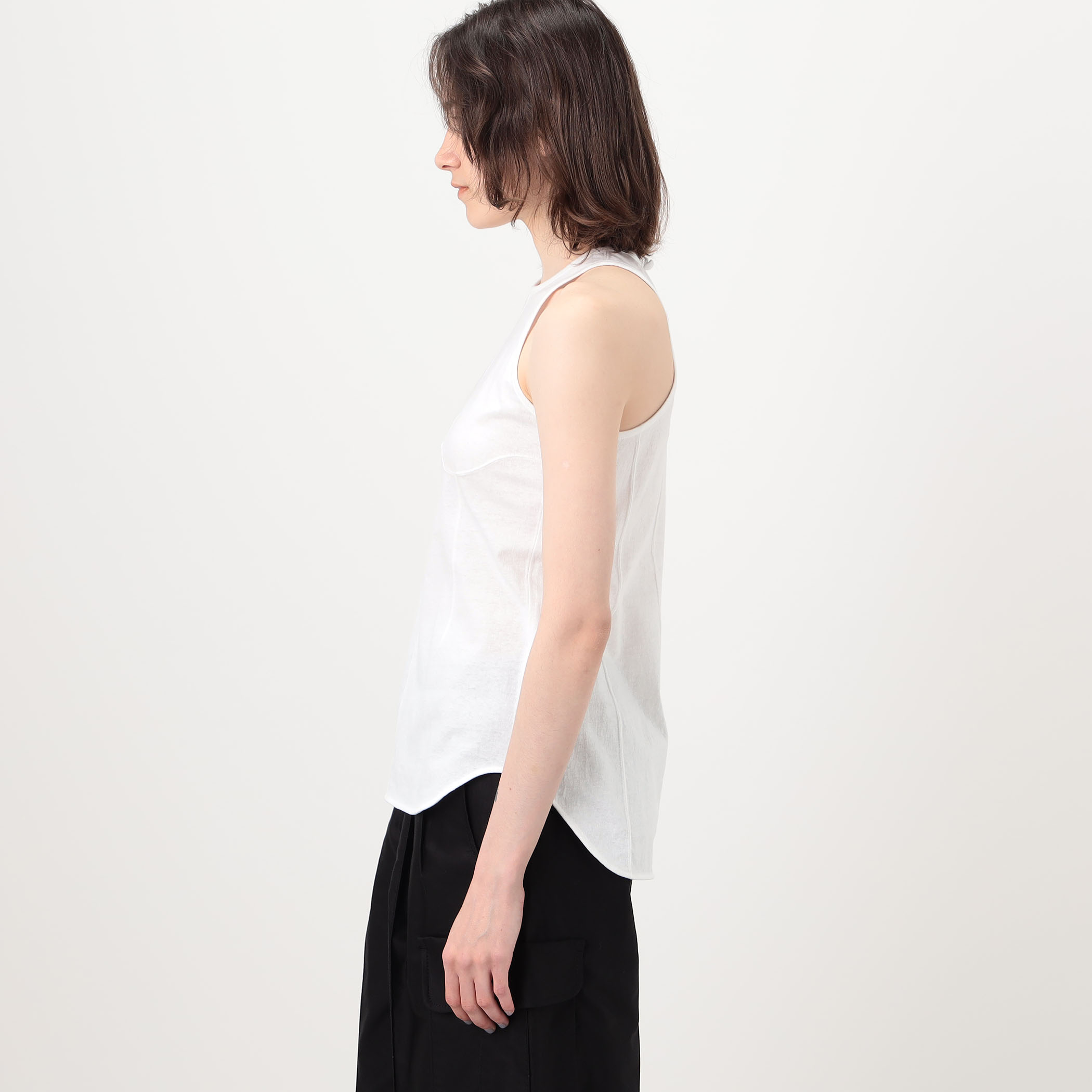 Mame Kurogouchi Cotton Plainstitch Sleeveless Top コットン