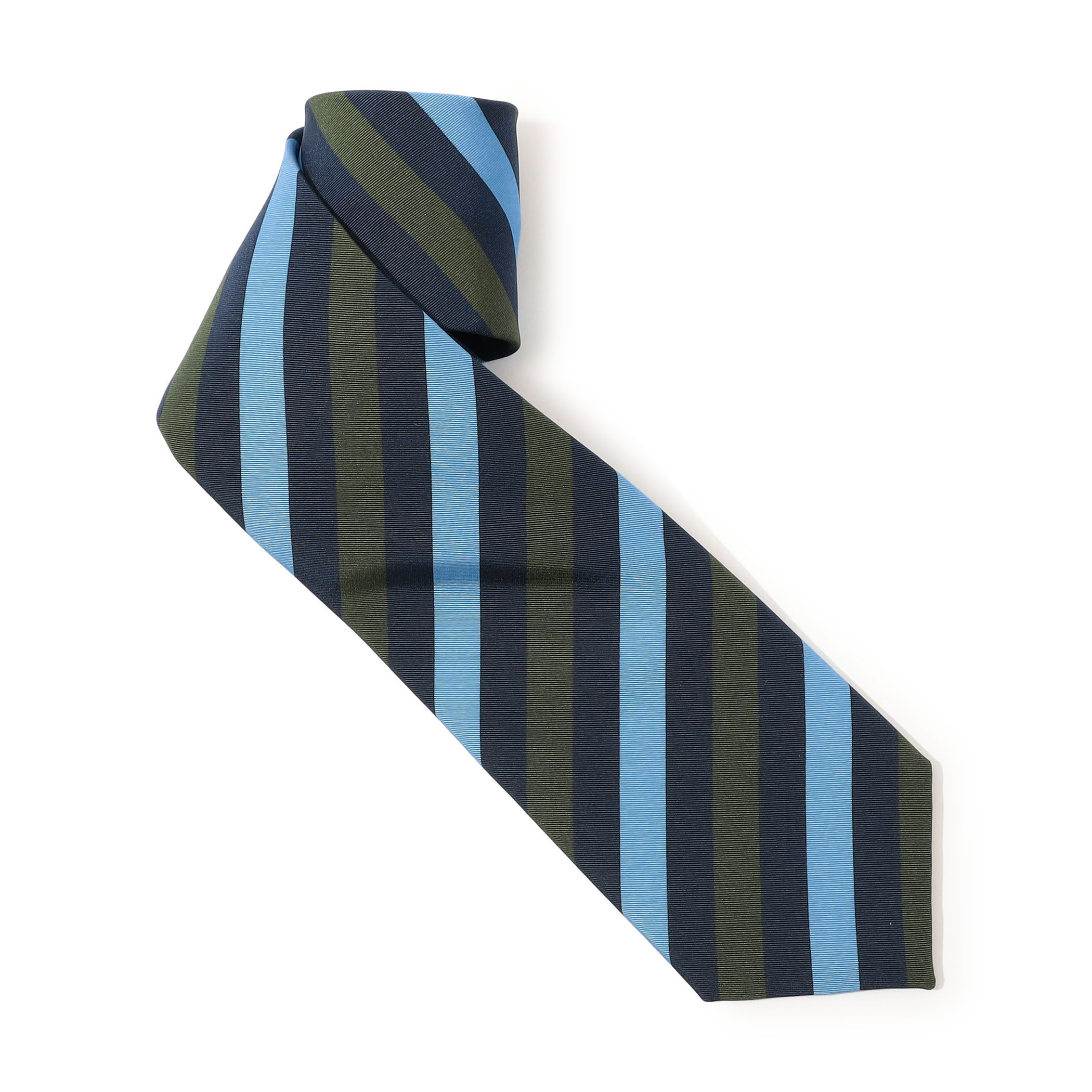 Atkinsons アイリッシュポプリン レジメンタルストライプネクタイ