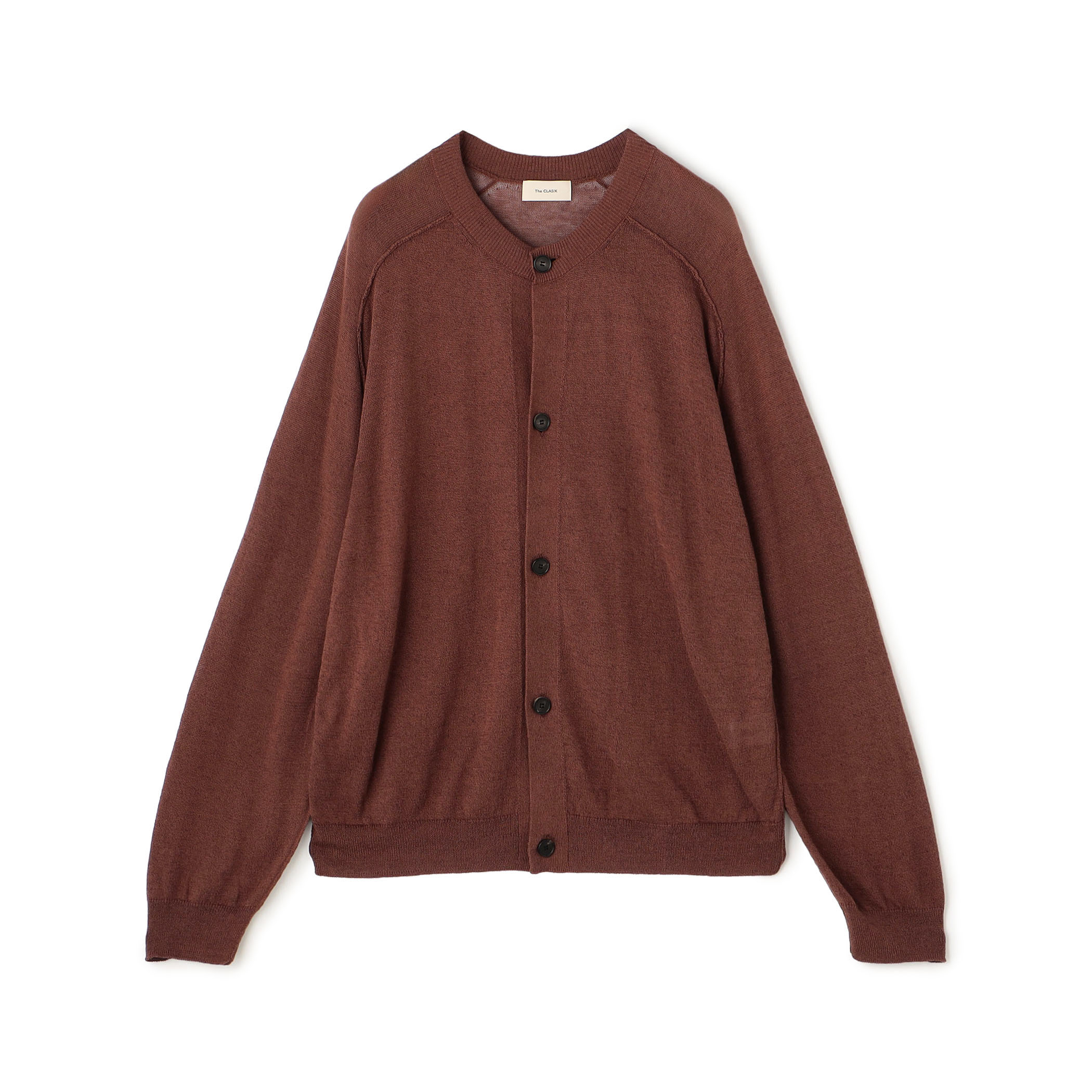 The CLASIK Crew Neck Cardigan コットンリネンシルク ニットカーディガン