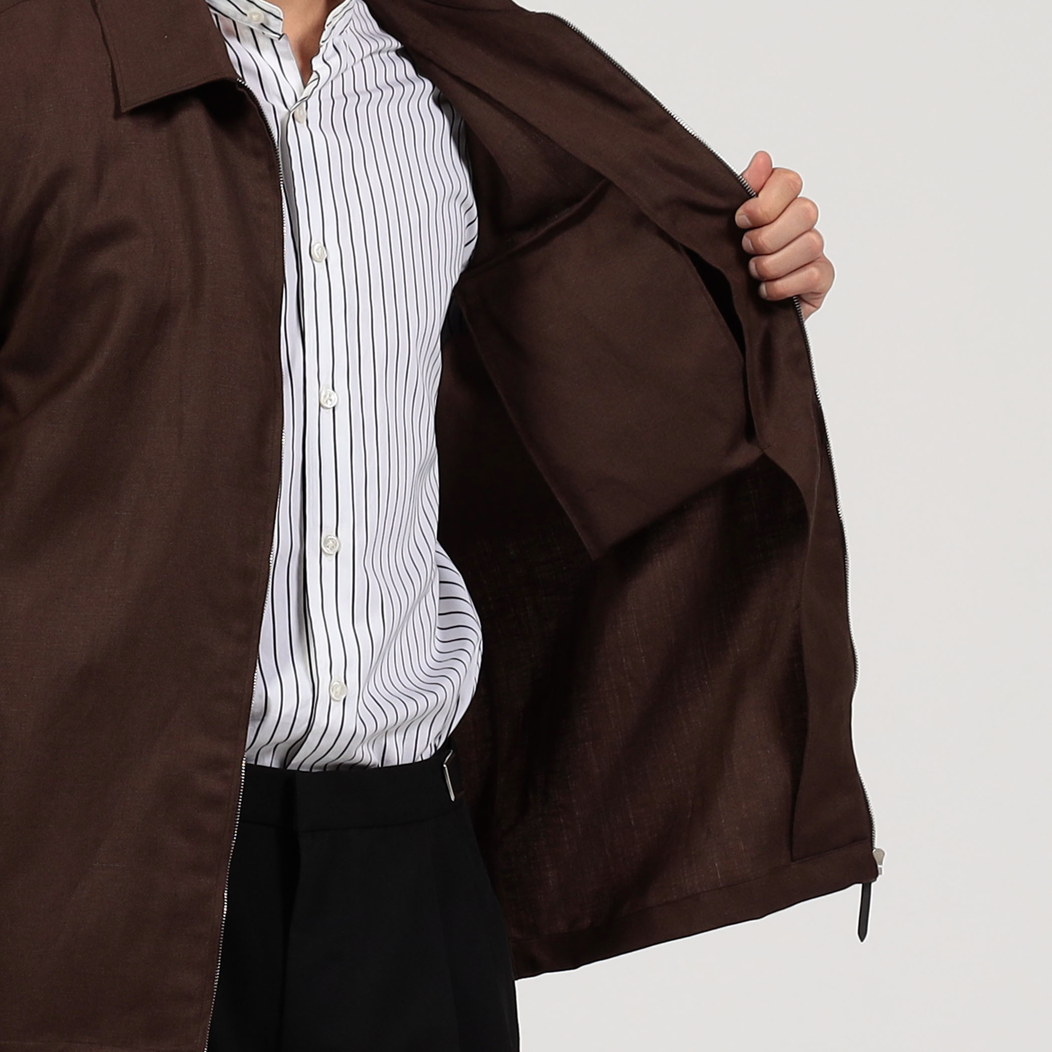 トゥモローランド　【別注】CARUSO リネン ジップブルゾン トゥモローランド TOMORROWLAND 【別注】CARUSO リネン ジップブルゾン