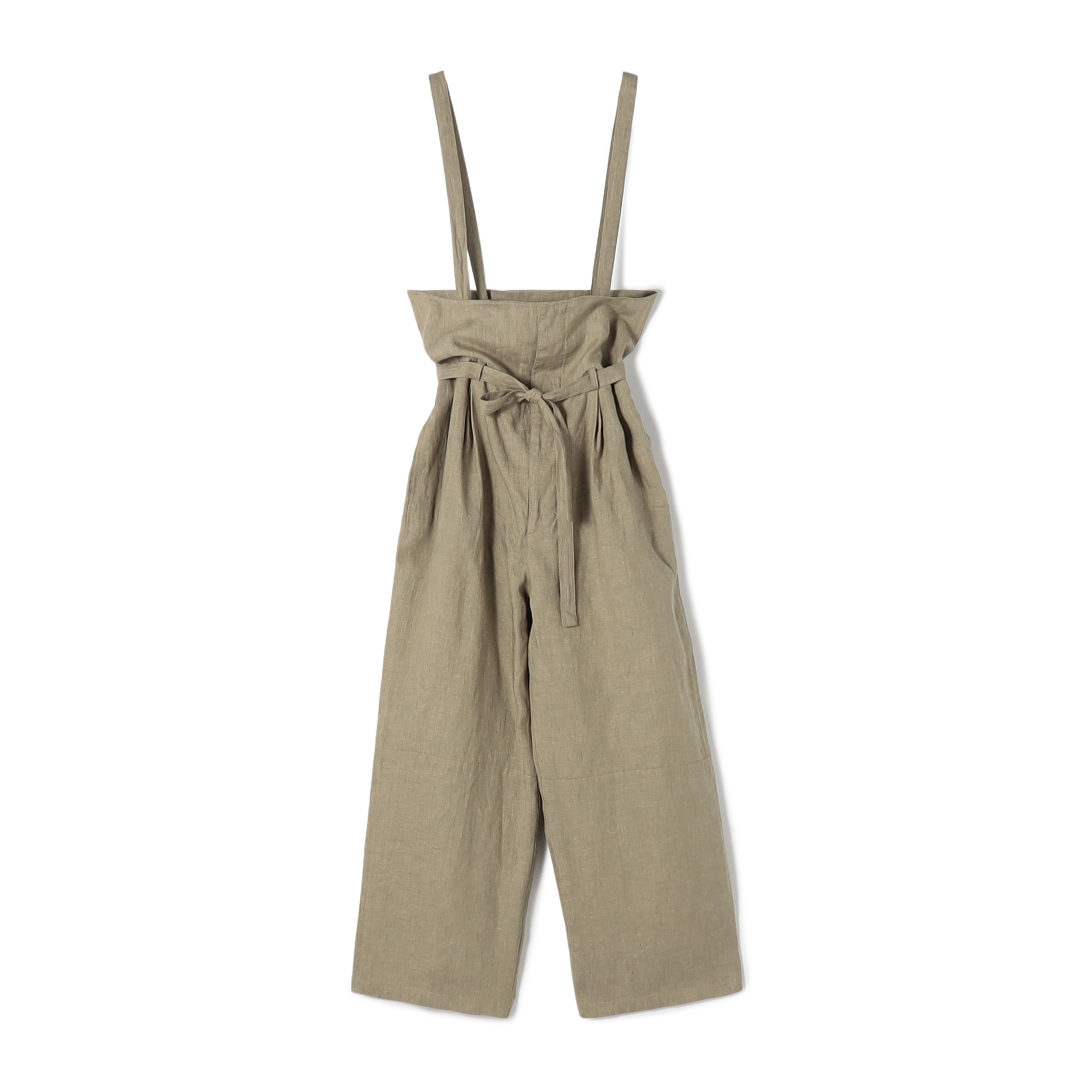 リネンポプリン ショルダーストラップパンツ