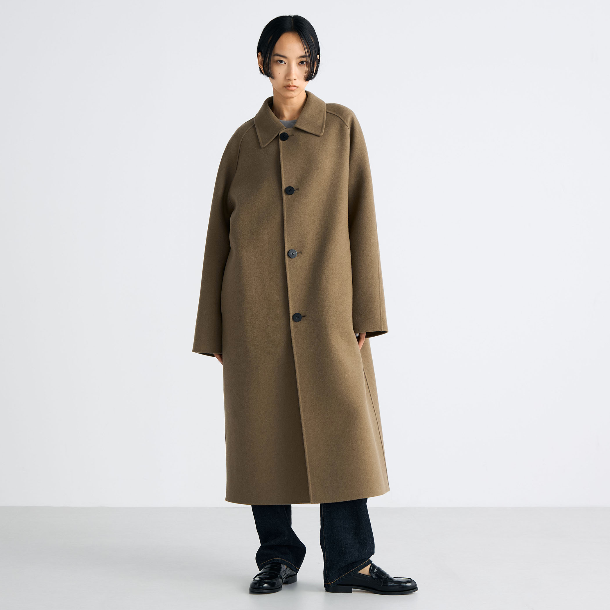 WEB先行予約】ウールカシミヤ ダブルフェイス ロングコート