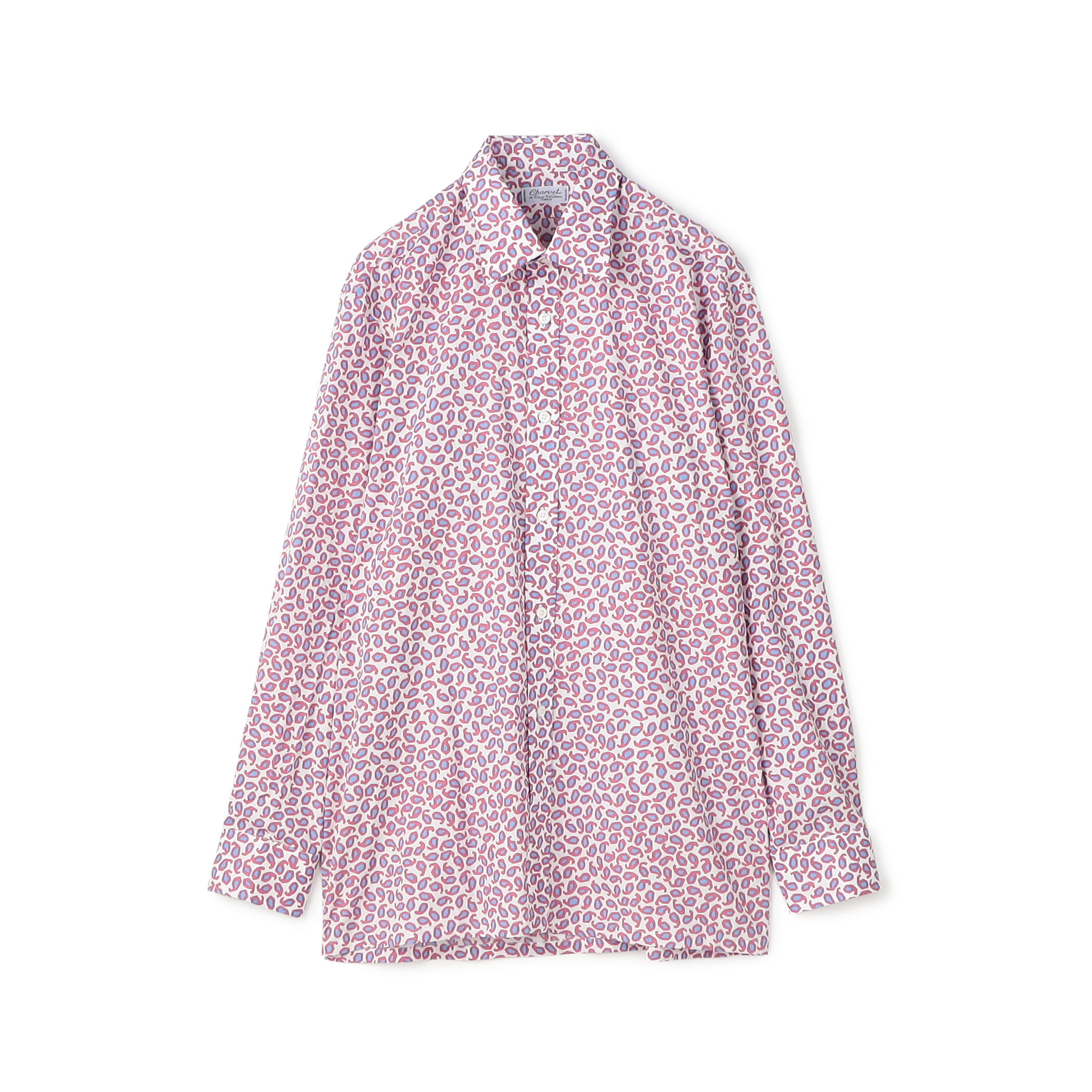 Charvet コットンプリント セミワイドカラーシャツ
