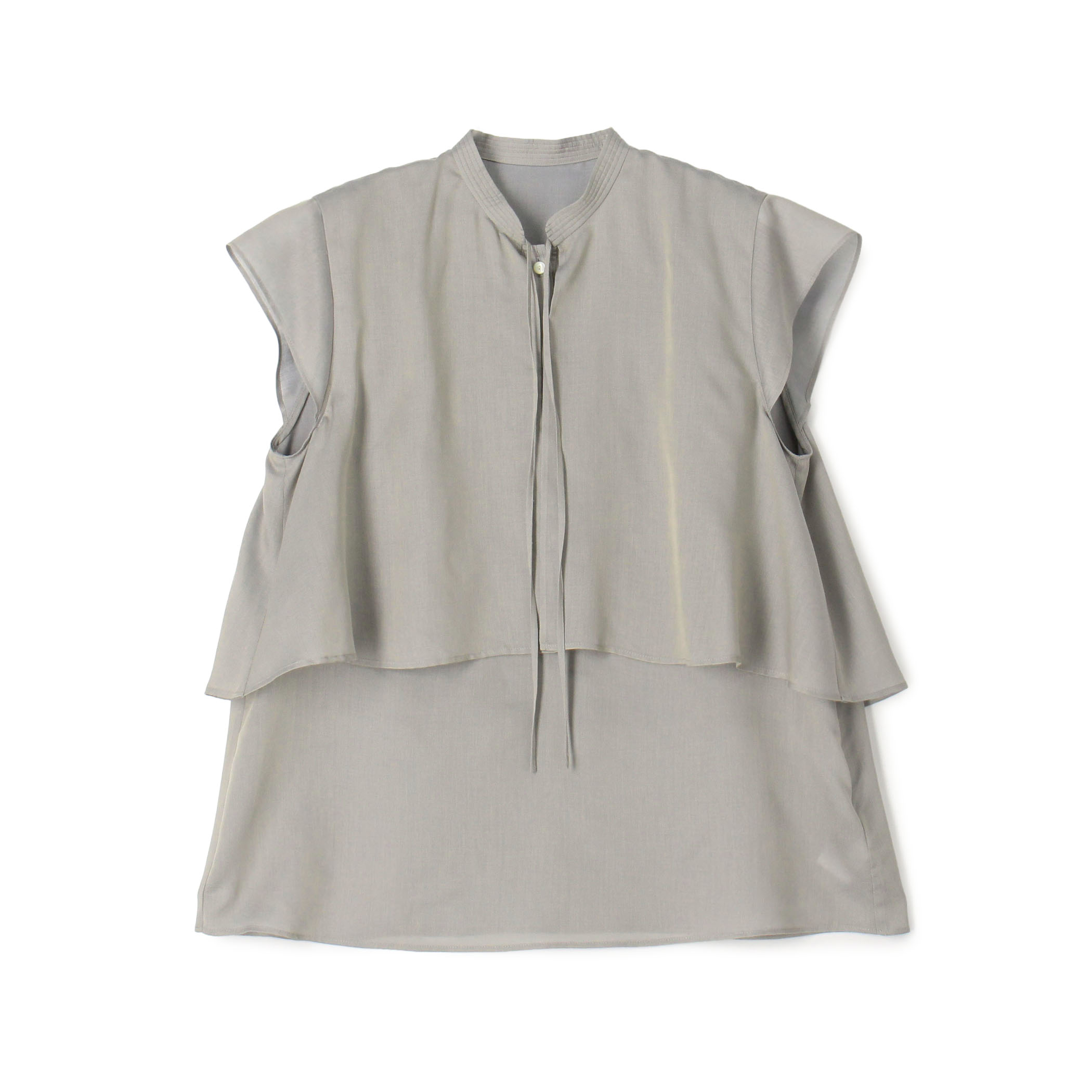 【WEB先行予約】レーヨンキュプラシャンブレー レイヤードブラウス