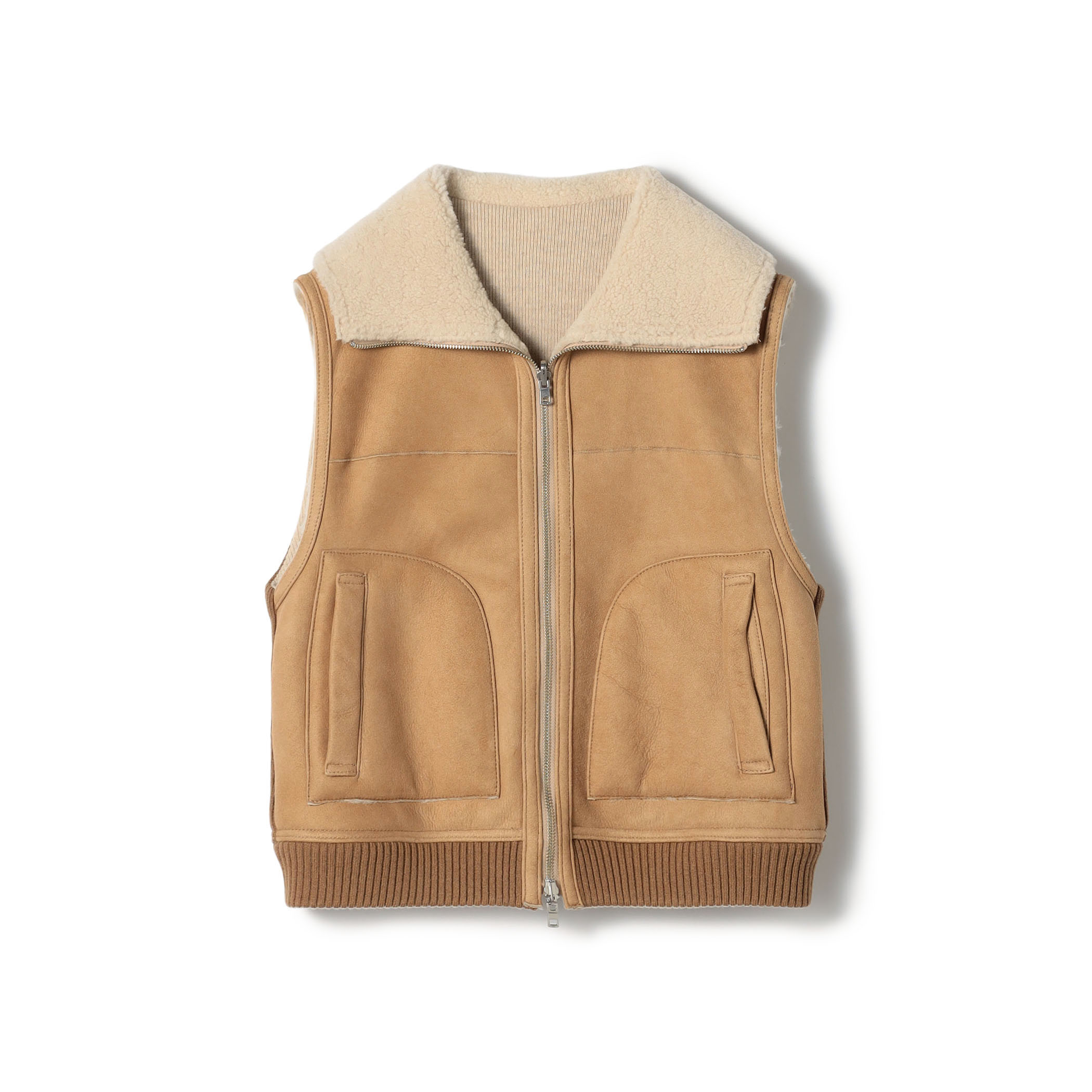 NICOLSON ニットコンビリバーシブルベスト