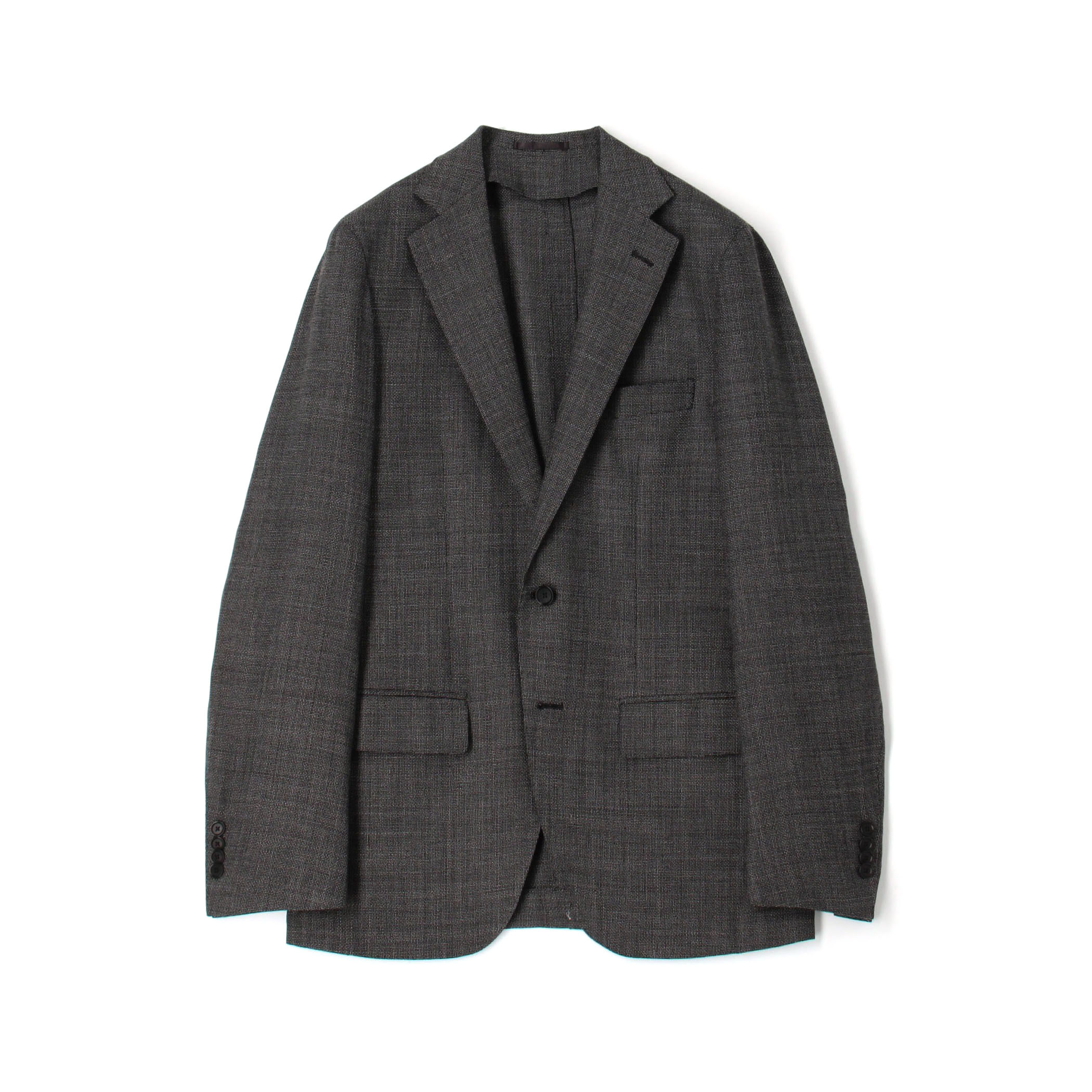 コットンウール ホップサック シングルブレステッド2Bジャケット Di PRAY