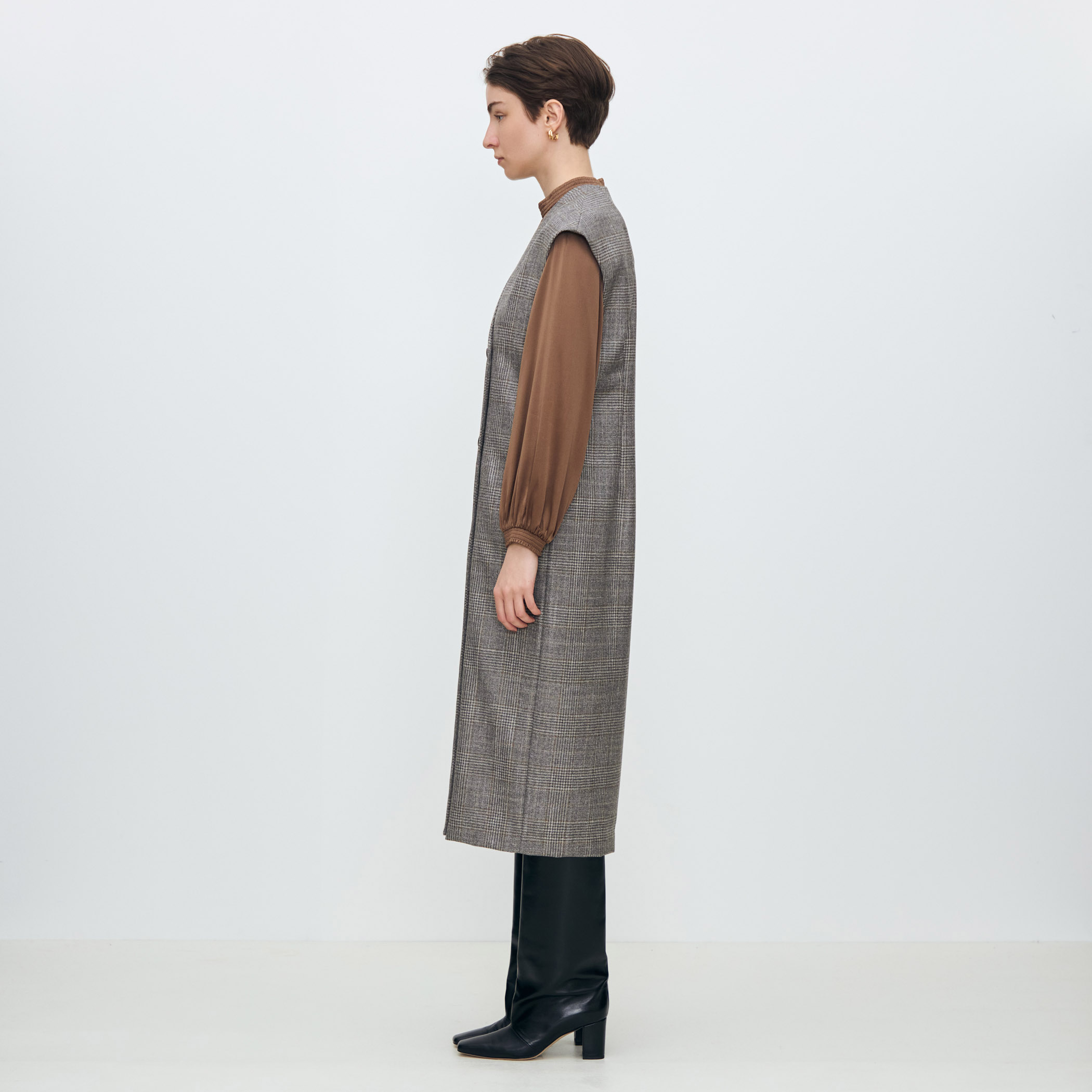 SILK AIR GLEN CHECK ジレワンピース TOMORROWLAND SILK AIR GLEN CHECK ジレワンピース｜トゥモローランド 公式通販