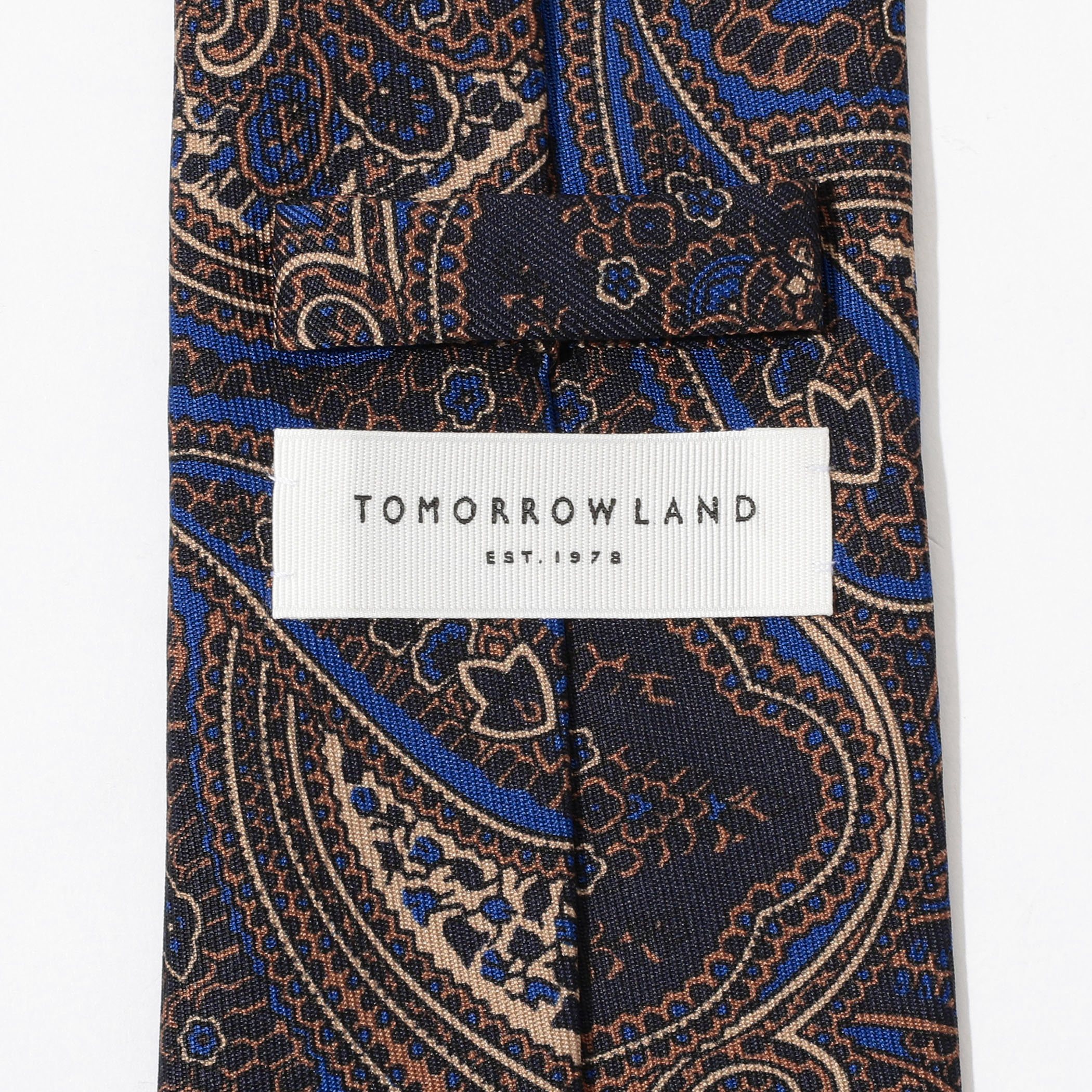 TOMORROWLAND ネクタイ ネイビー ペイズリー柄 総柄 TOMORROWLAND シルク ペイズリー柄ネクタイ