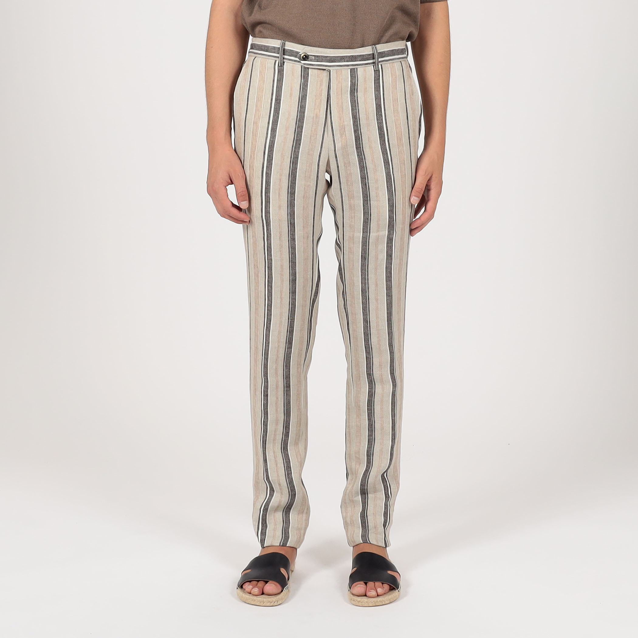 PT TRINO SLIM JOGGER リネンストライプ イージースラックス