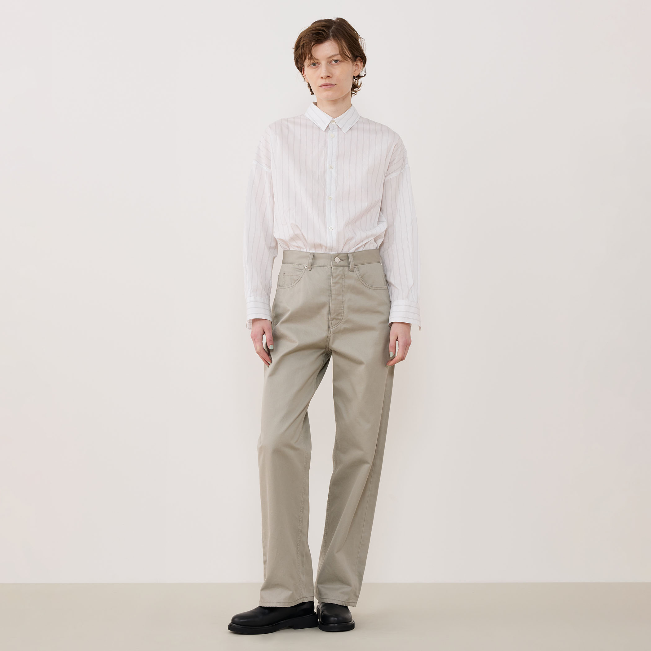 コットンシルクブロード ドロップショルダーシャツ｜トゥモローランド