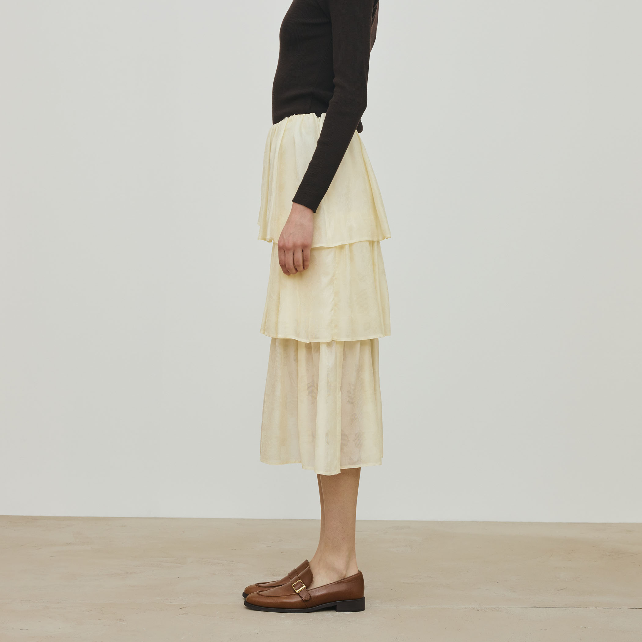 ムービングシャドウ ジャガード ティアードスカート｜トゥモローランド
