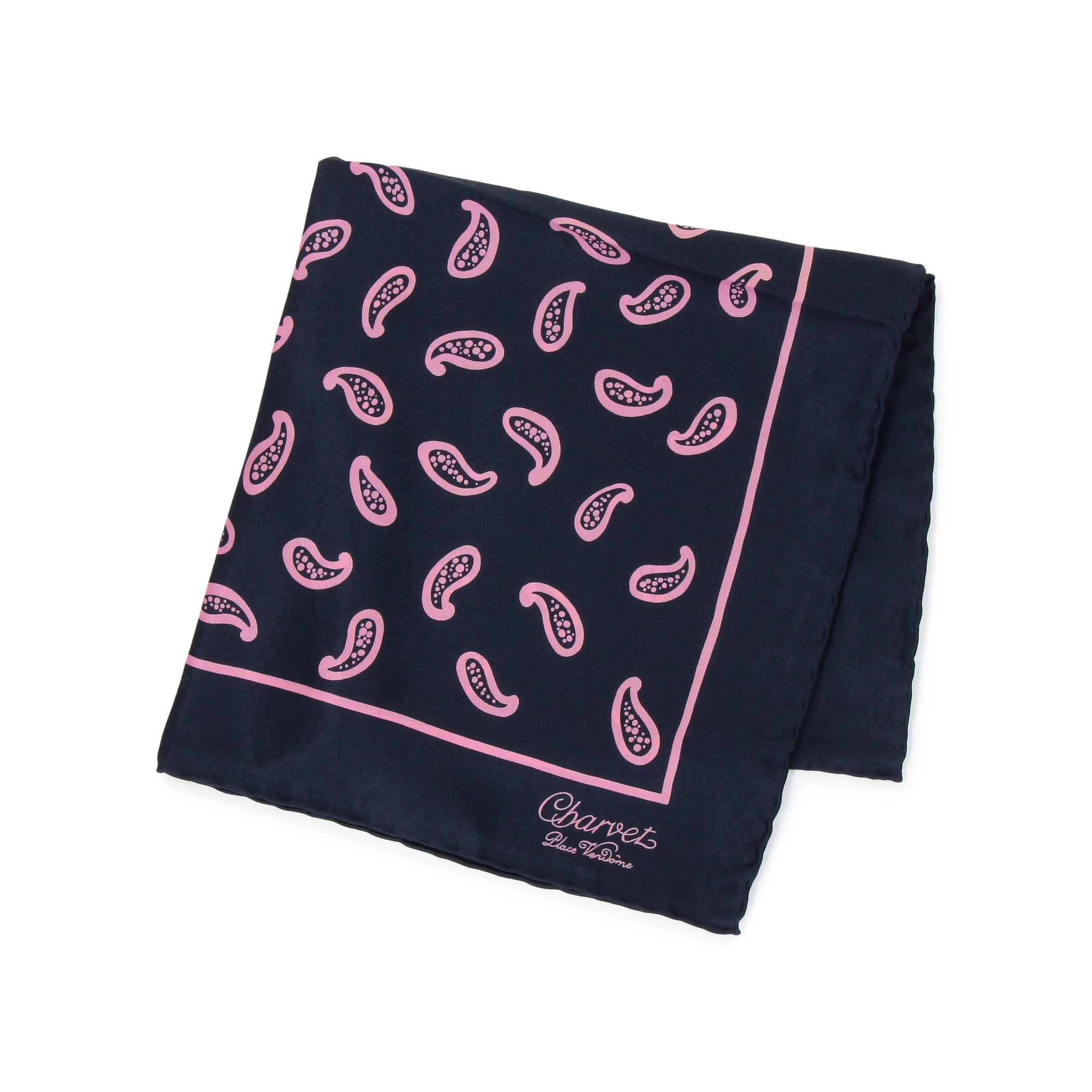 Charvet シルクプリント ポケットチーフ